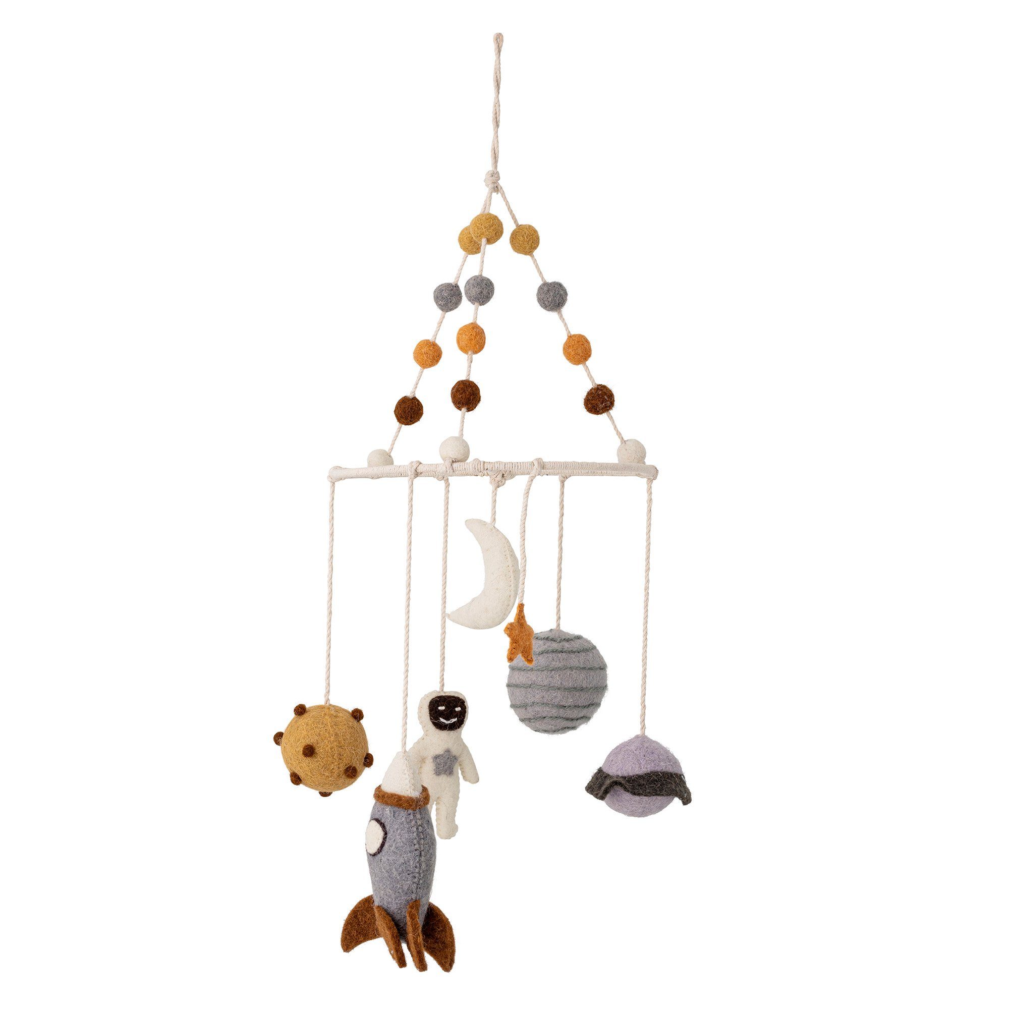 Bloomingville Wanddekoobjekt Bloomingville Iduna Mobile, Grau, Wolle