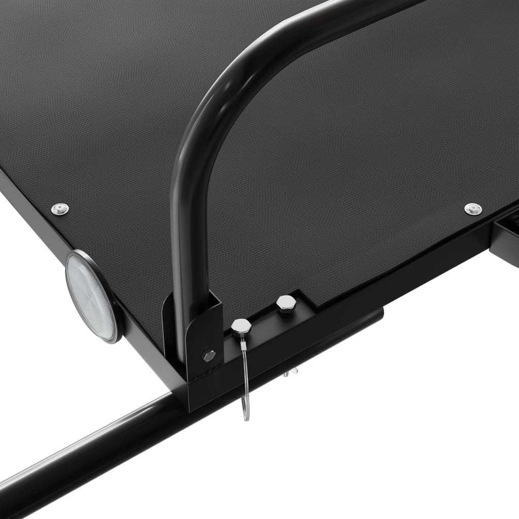 vidaXL Fahrradlastenanhänger Fahrradanhänger Schwarz 122x53x31 cm Eisen