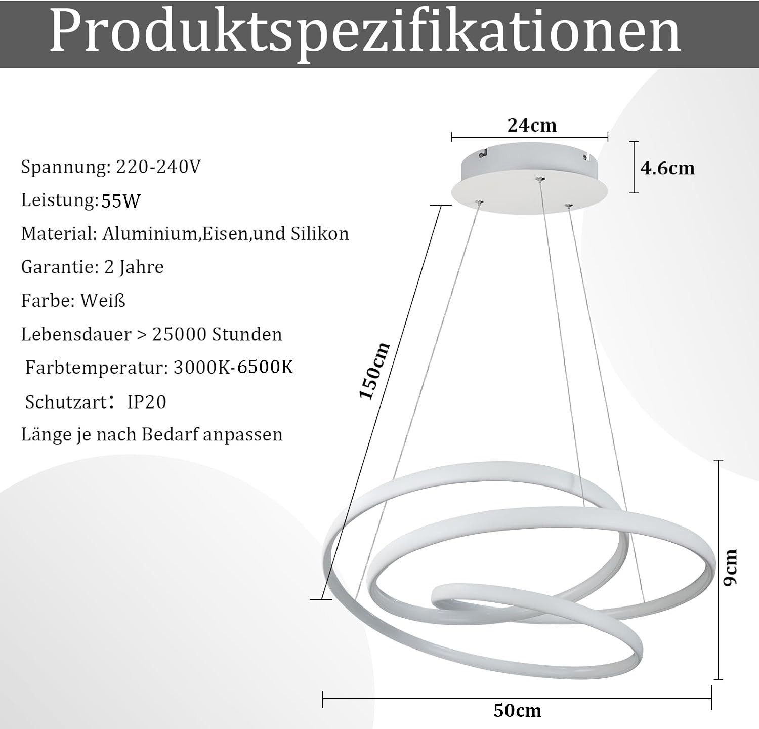 ZMH LED Pendelleuchte Esstisch - 150CM günstig online kaufen