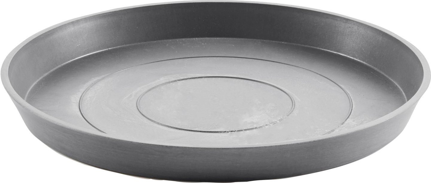 Du kannst sehen ECOPOTS Blumentopfuntersetzer 50,5x50,5x3,5 cm BxTxH: SAUCER ROUND Grey