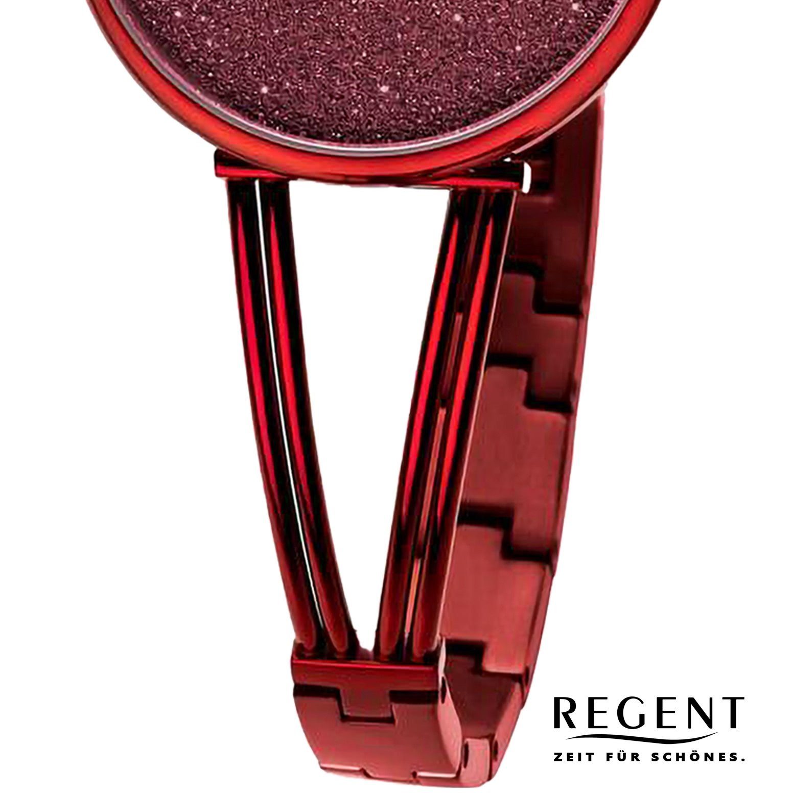 extra Metallarmband Armbanduhr Damen Quarzuhr (ca. Analog, 30mm), groß Armbanduhr Regent Damen Regent rund,
