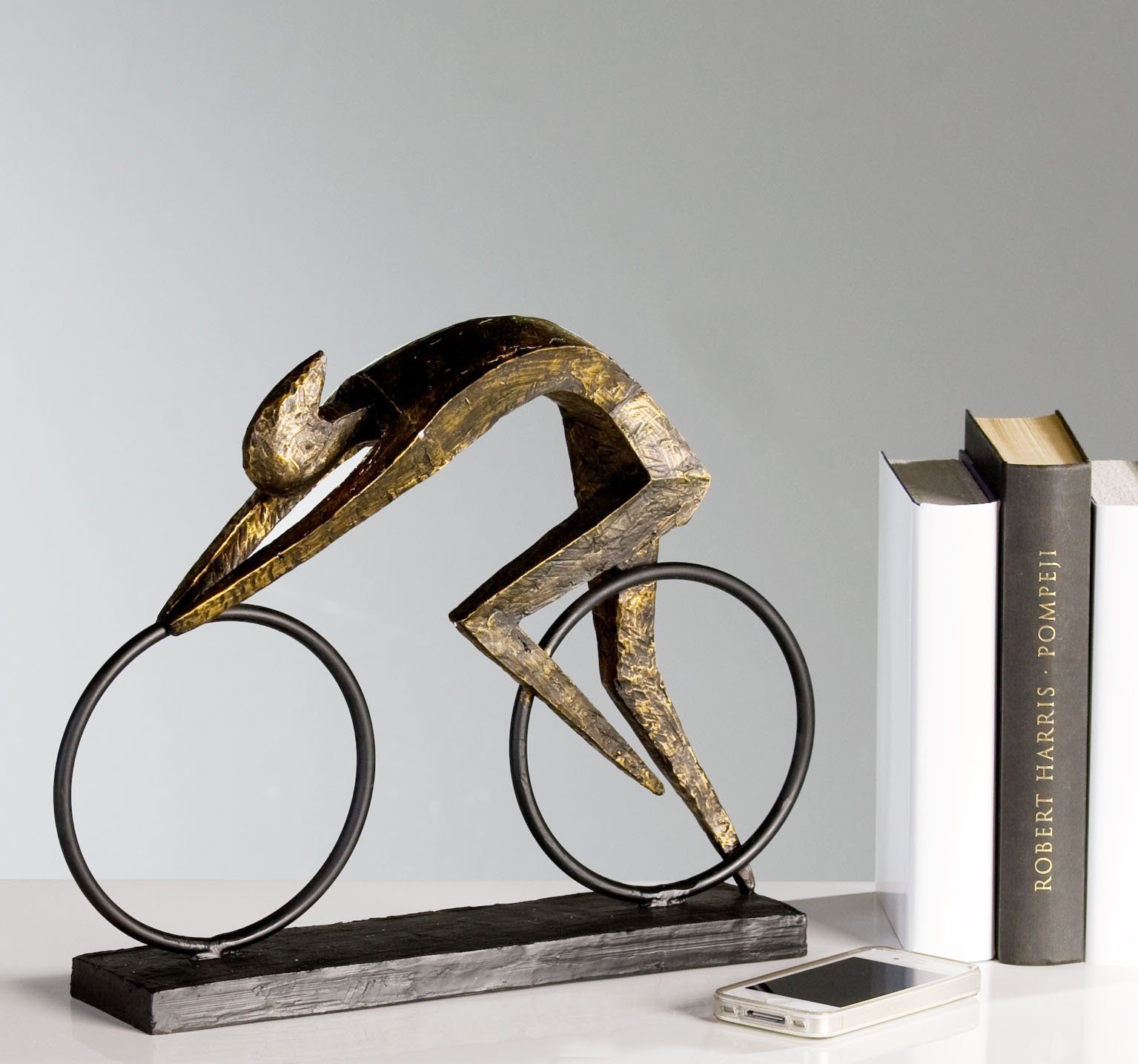Casablanca by Gilde Dekofigur Skulptur mit St), Höhe (1 cm, Spruchanhänger, 29 Dekoobjekt, Racer Fahrradfahrer, Wohnzimmer