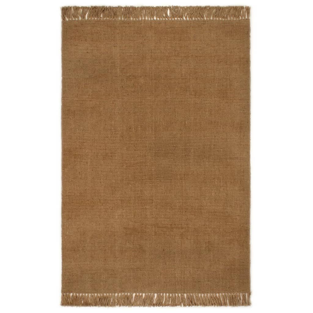 Teppich mit 120x180 Rechteckig cm furnicato, Jute, Fransen