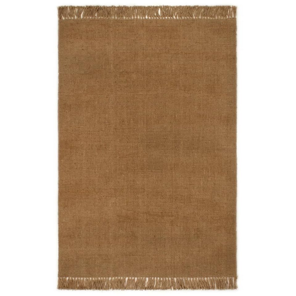 Teppich mit Fransen 120x180 cm Jute, furnicato, Rechteckig