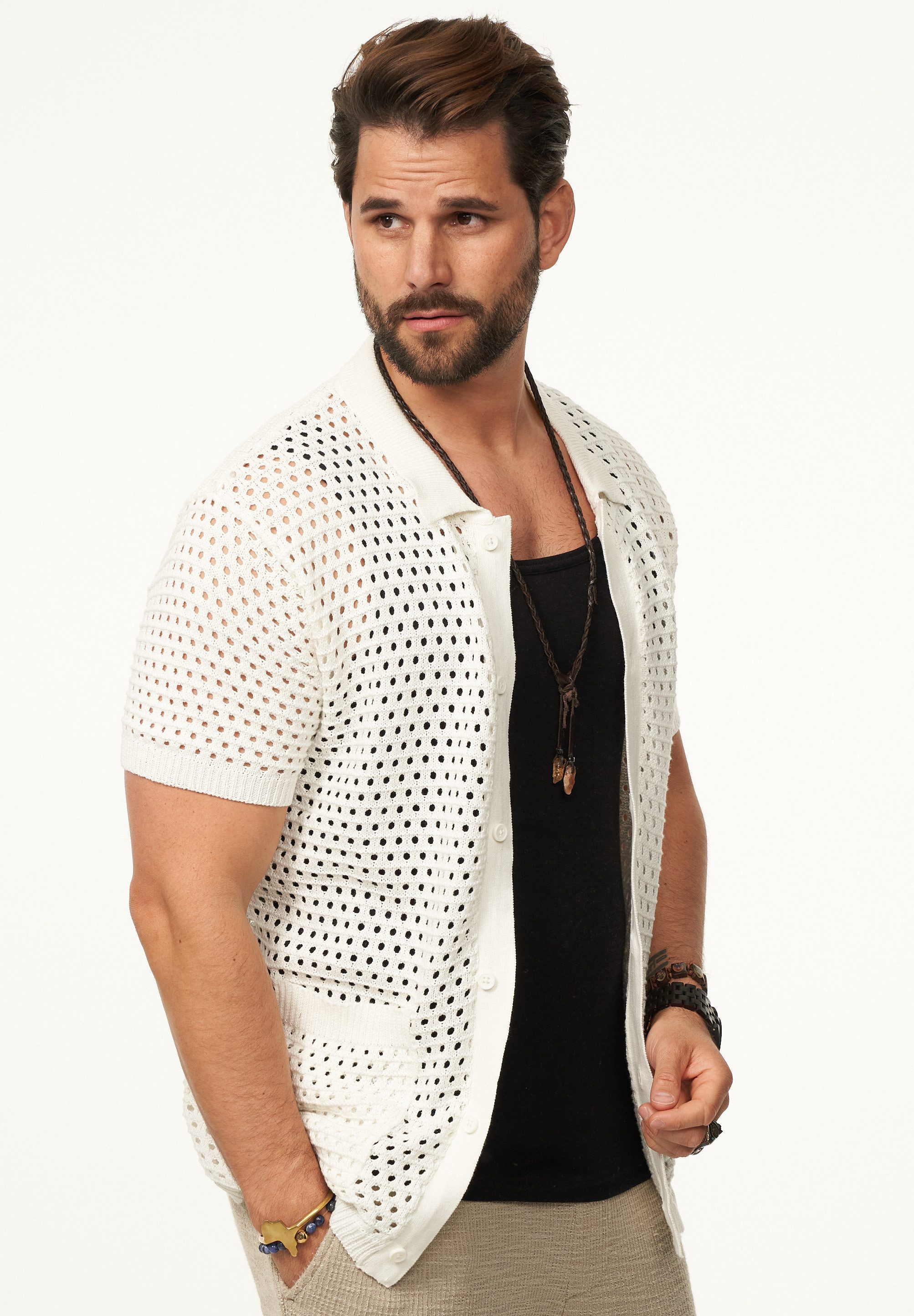 SOULSTAR Poloshirt im Crochet Vintage Summer-Look günstig online kaufen