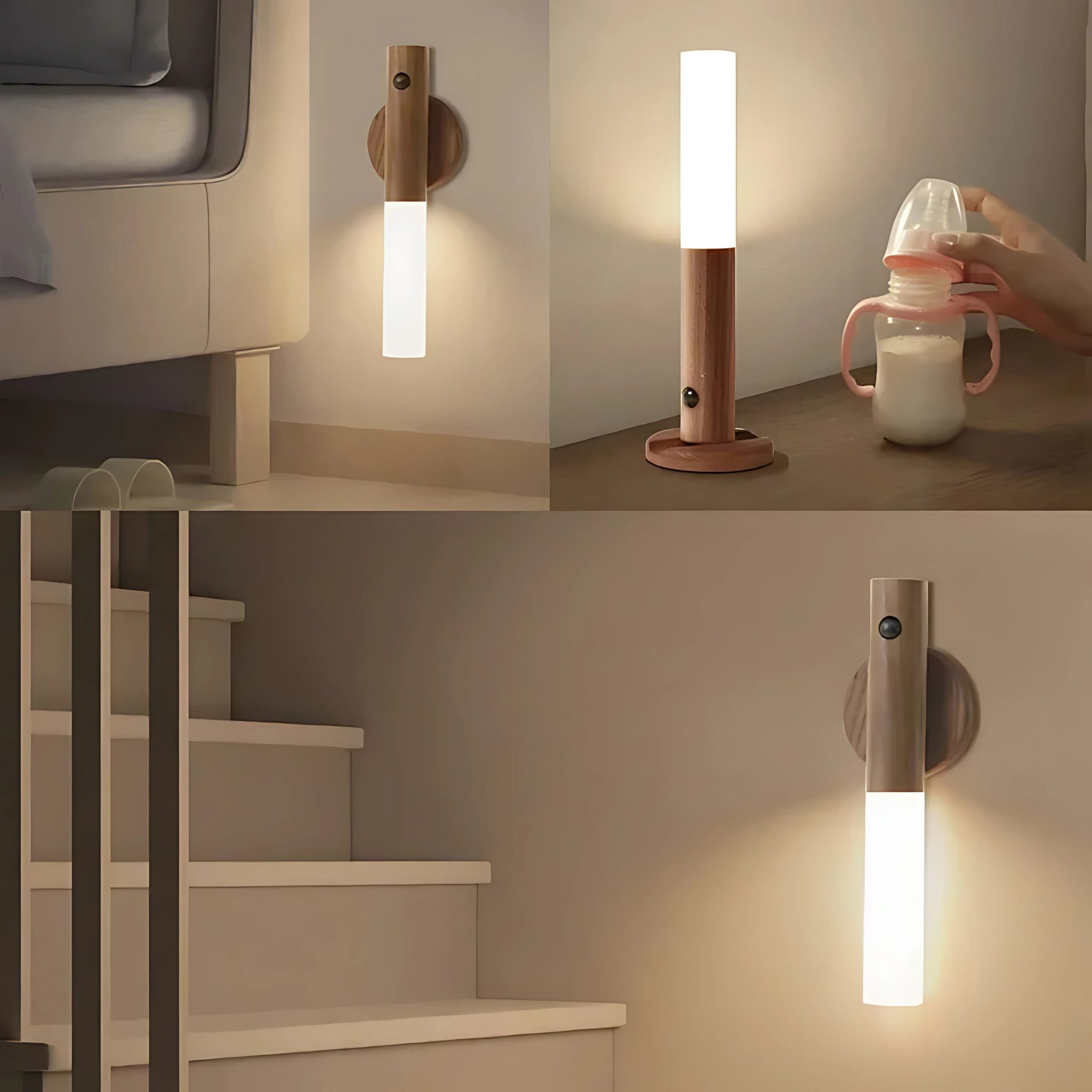HS.SUPPLY LED Lichtleiste mit Bewegungssensor, Lichtstab, magentisches Nachtlicht Treppe, LED fest integriert, Tageslichtweiß, Warmweiß, Kaltweiß, Universell einsetzbar, mit magentischer Halterung & Bewegungssensor