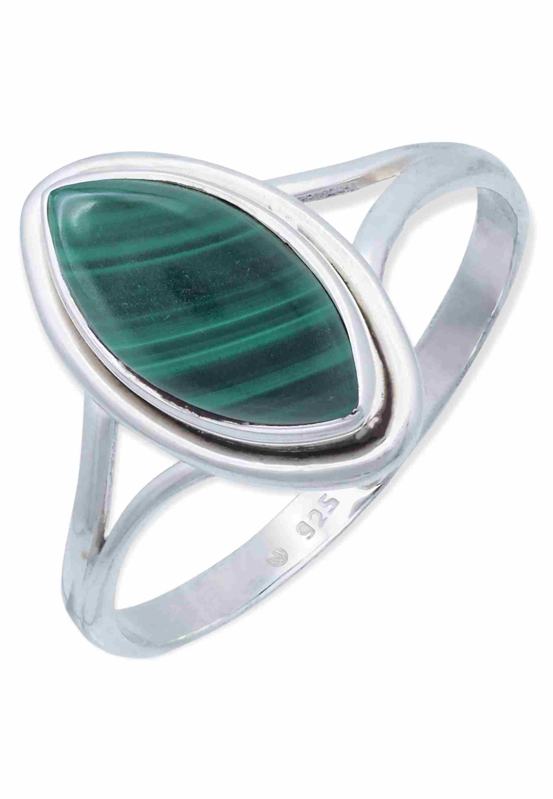 mantraroma Silberring SARALA Ellipse aus 925 Silber mit Malachit (Ring mit günstig online kaufen