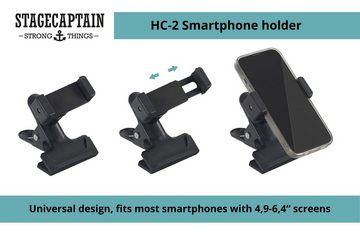 Stagecaptain Universeller Handy Halter mit starker Klemme Smartphone-Halterung, (HC-2, 1-tlg., Schraubverbindung: 1/4" Stativgewinde, Halter senkrecht/waagerecht aufschraubbar)