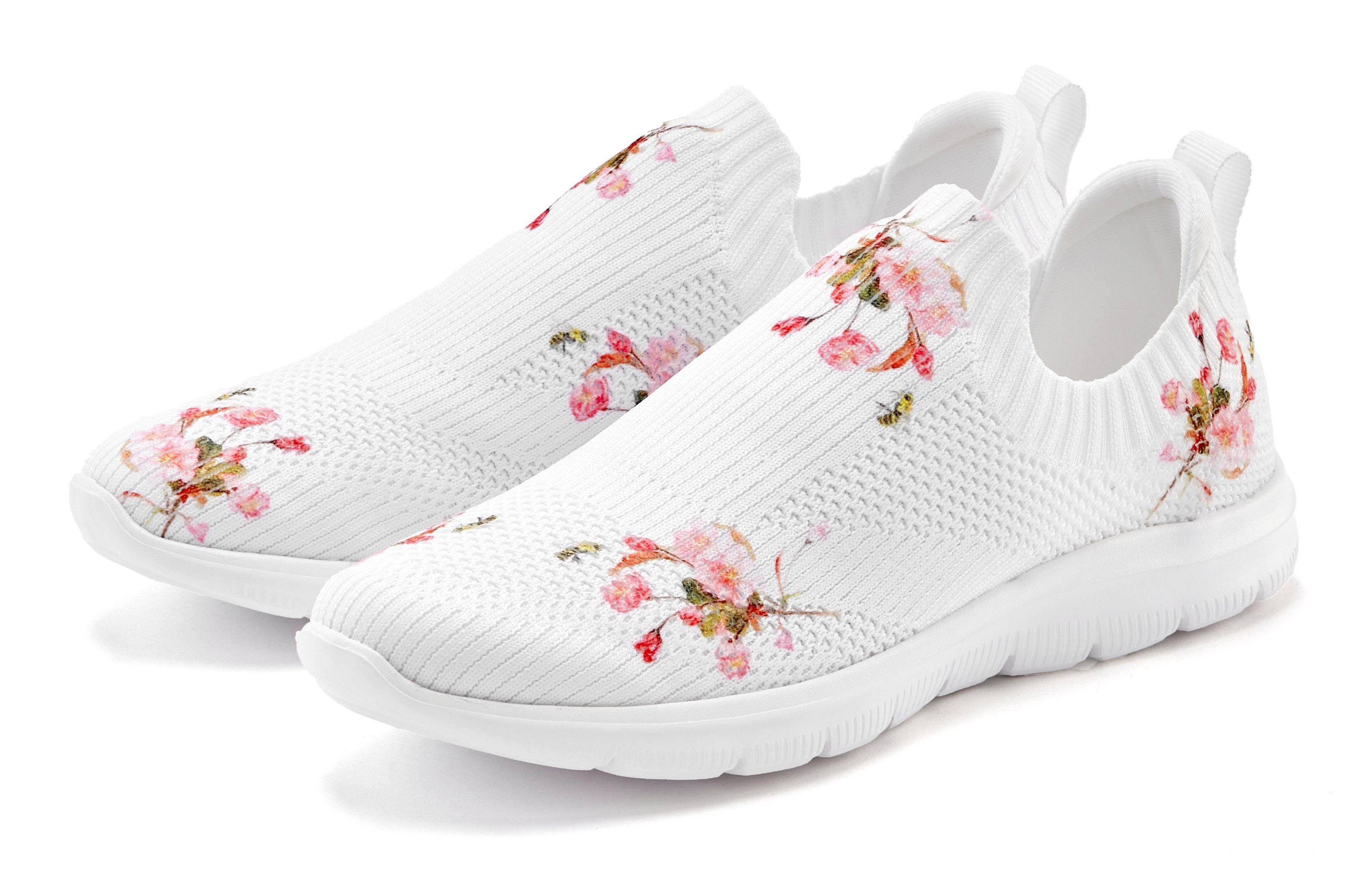 LASCANA Sneaker zum Reinschlüpfen mit blumigem Muster VEGAN günstig online kaufen