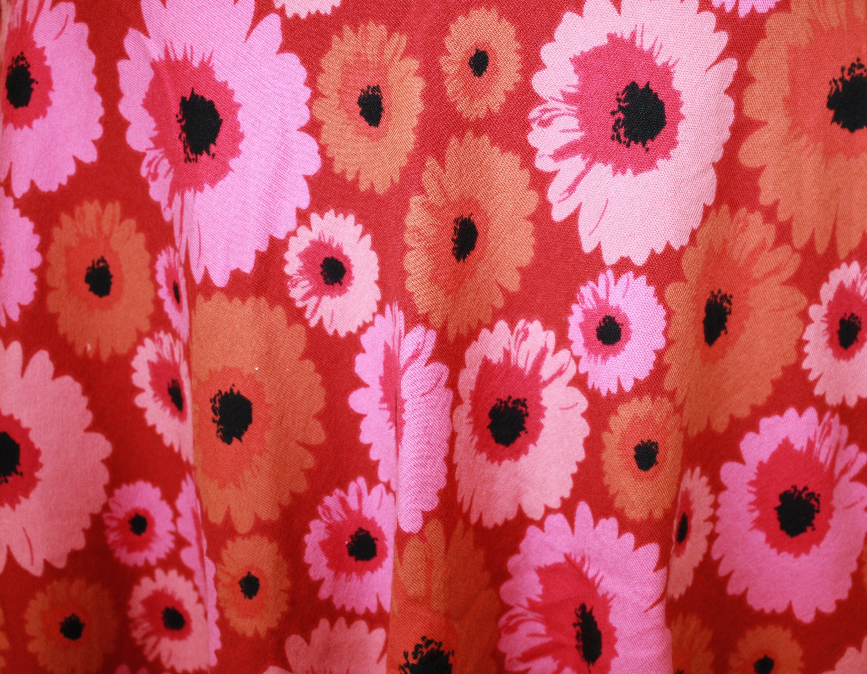 dunkle design A-Linien-Rock Sommer Sweat Schwarz Rot Pink Bunt 57cm elastischer Bund