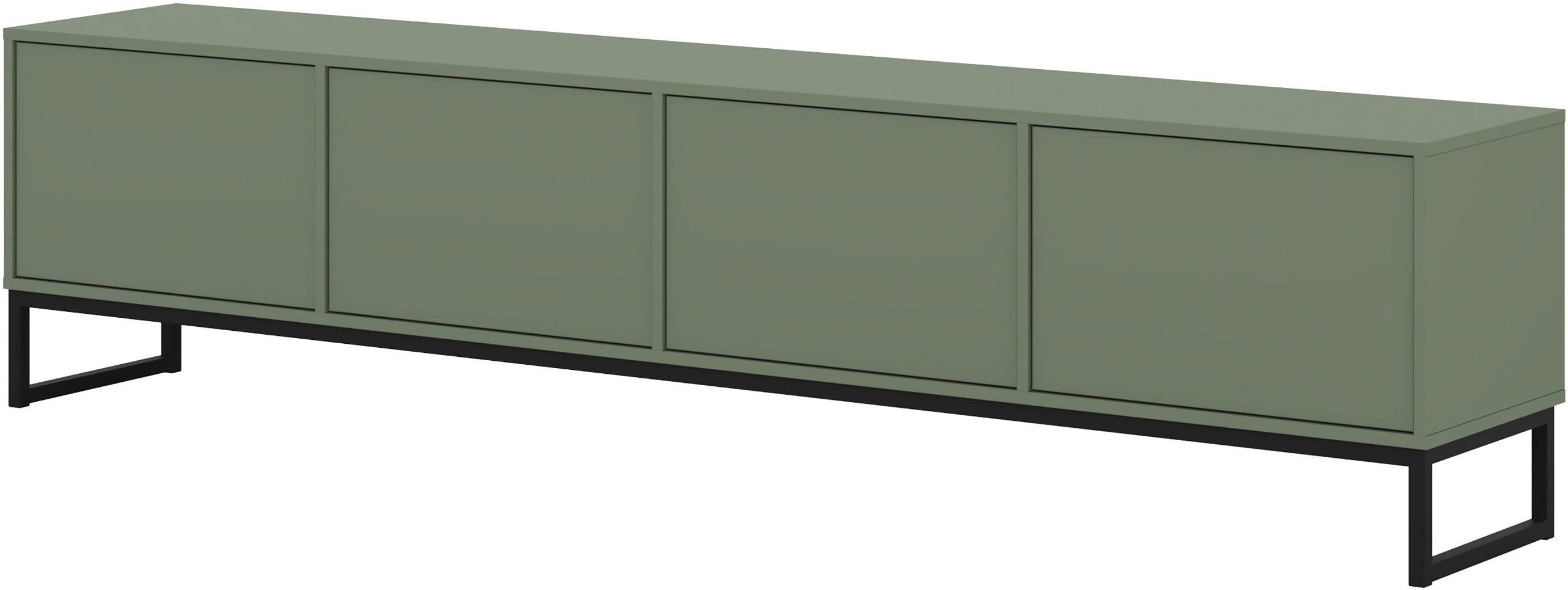 OTTO home Lowboard Loft, Breite 208,5 cm, TV-Board mit 4 Klappen, Metallkufen, TV-Kommode mit viel Stauraum, push-to-open-Funktion