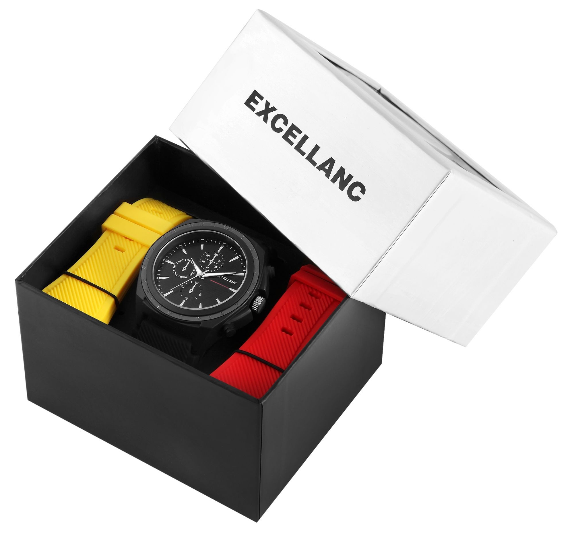 EXCELLANC Schmuckset 2500007 Excellanc Herren Geschenkset Uhr mit Wechselarmbändern in (inkl. Schmuckbox)