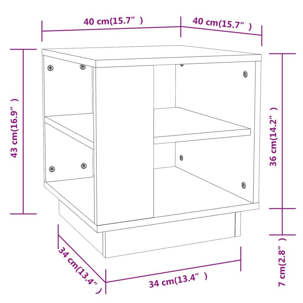 cm Holzwerkstoff 40x40x43 Couchtisch Eiche (1-St) Couchtisch Braune Eiche | Eichen-Optik Braune Braun vidaXL