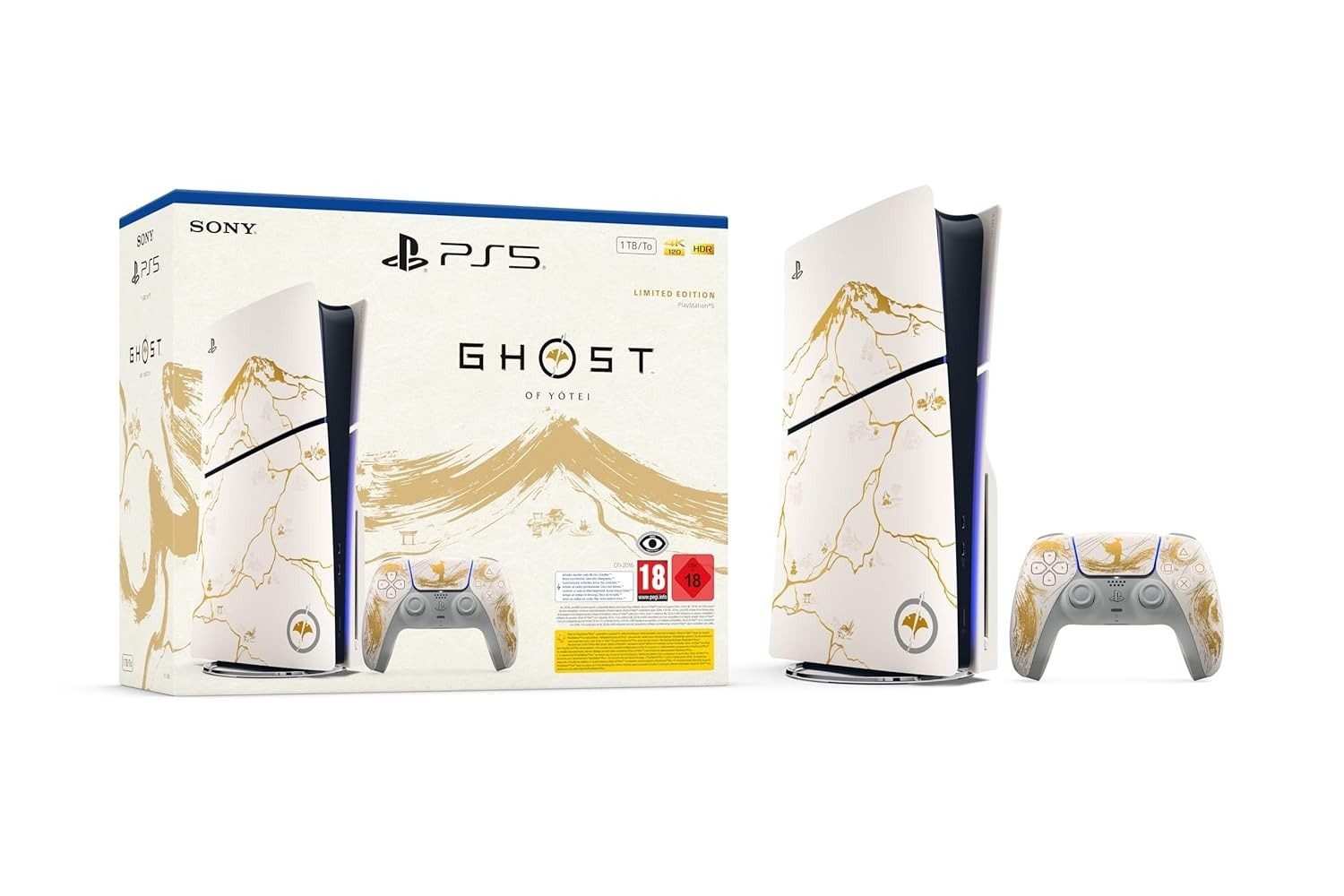 Playstation PS5 Slim Konsole Ghost of Yōtei Gold Limited Edition Bundle (Bundle)