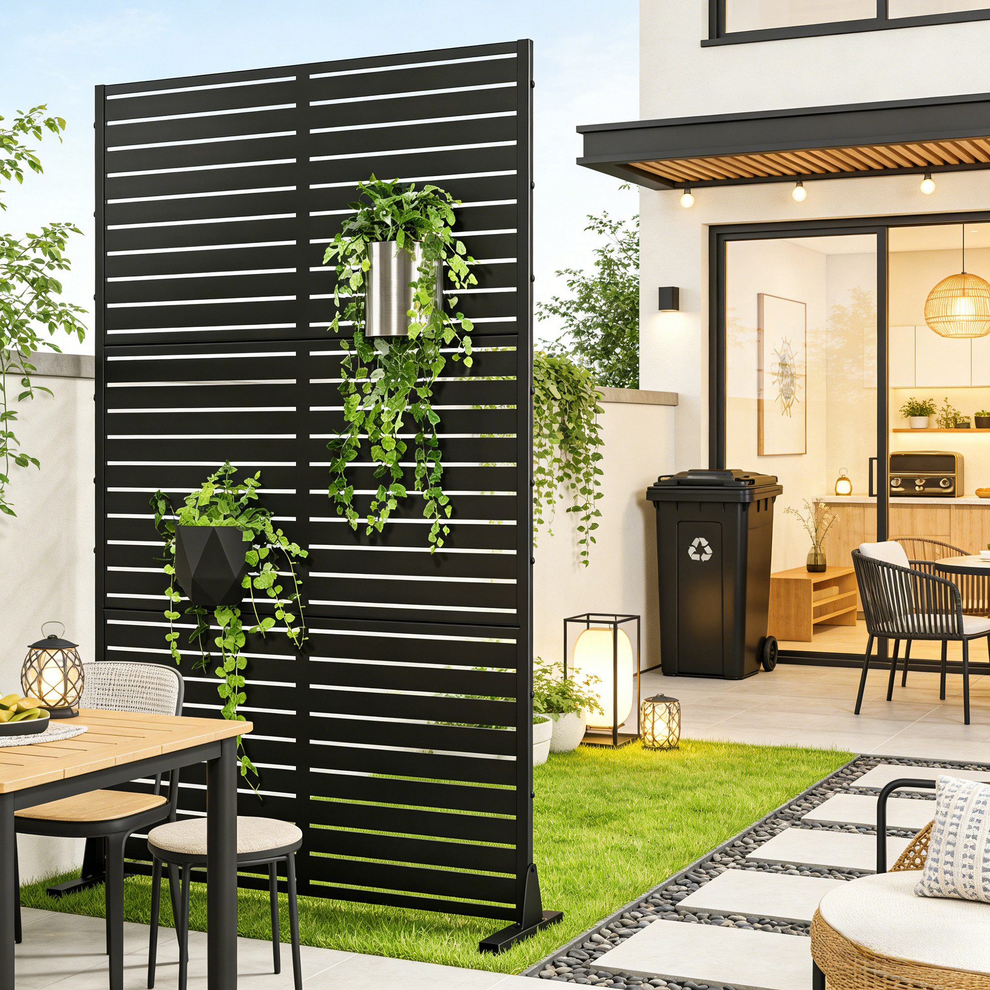 casa.pro Raumteiler, »Nodepp« Trennwand verzinkter Stahl 180 x 90 cm Schwarz