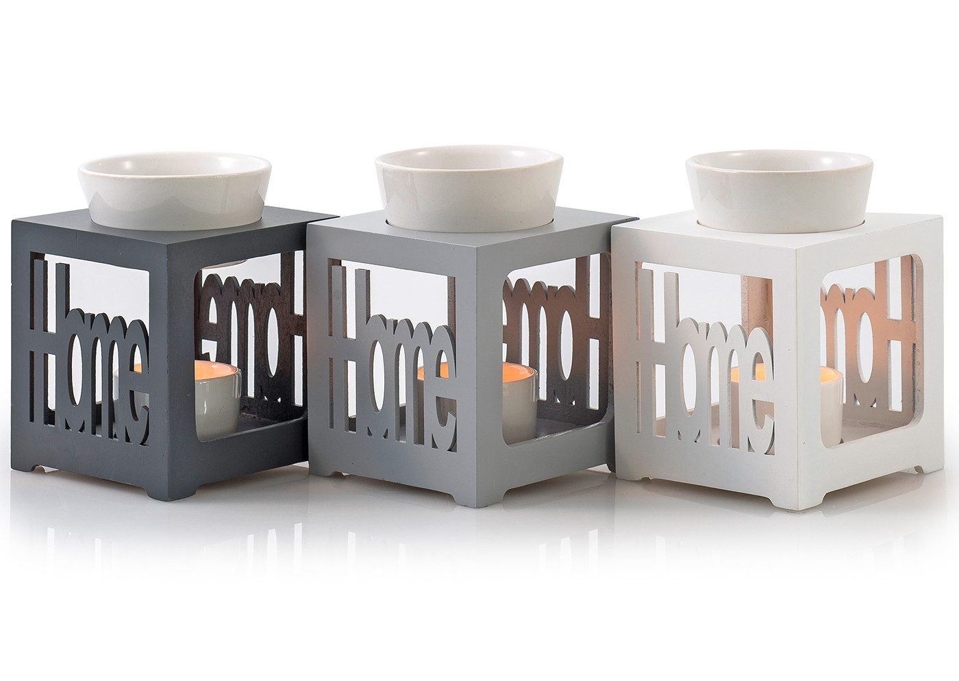 Levandeo® Duftlampe, Duftlampe grau/ silber Home Keramik Öllampe Aromalampe günstig online kaufen