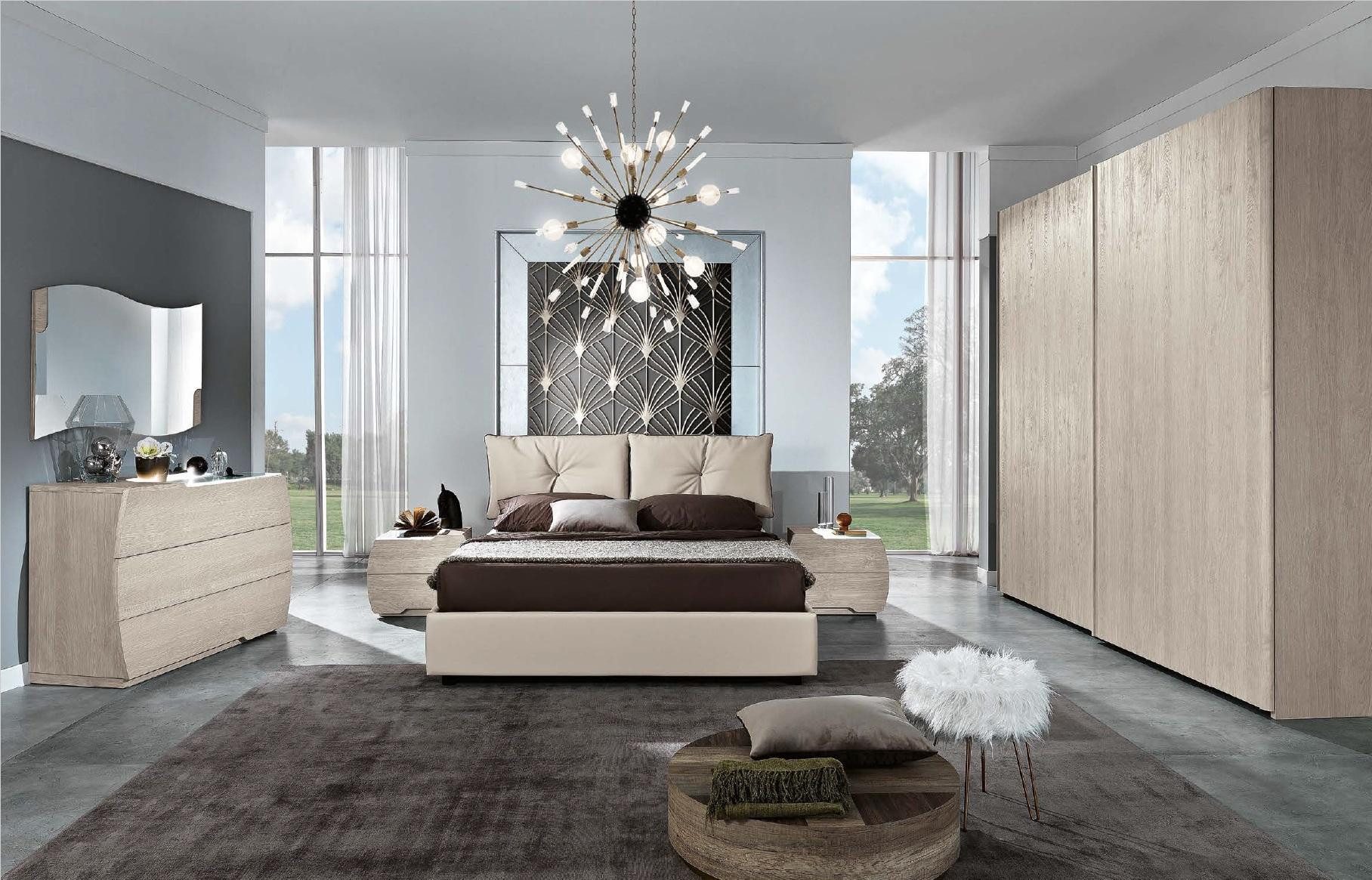 JVmoebel Schlafzimmer-Set Schlafzimmermöbel Set mit Bett, Nachttisch, Kommode & Schrank, Made in Europa