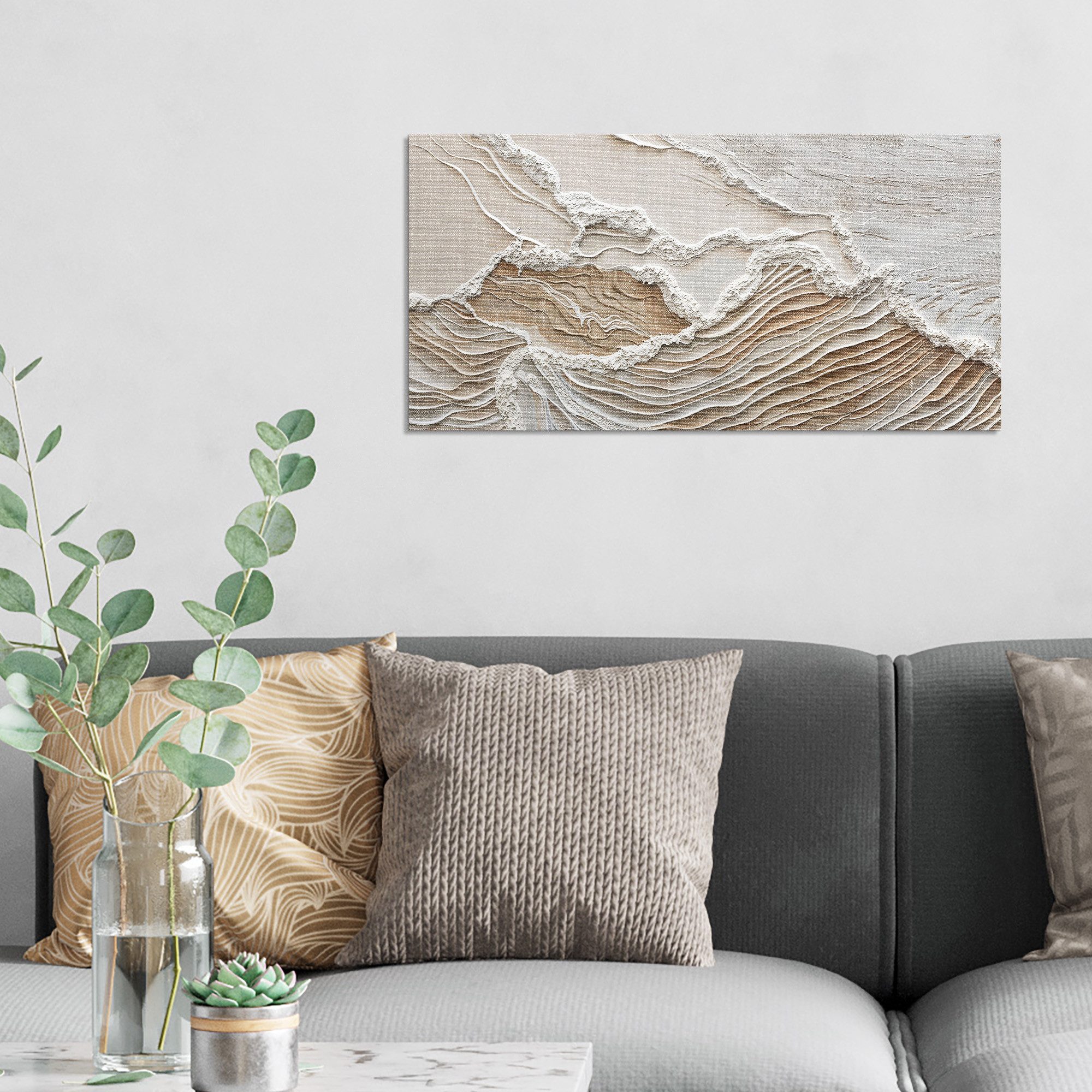 DEQORI Leinwandbild 'Sandwellenzauber', 'Sandwellenzauber', Hybrid Leinwand Bild Wandbild flach modern