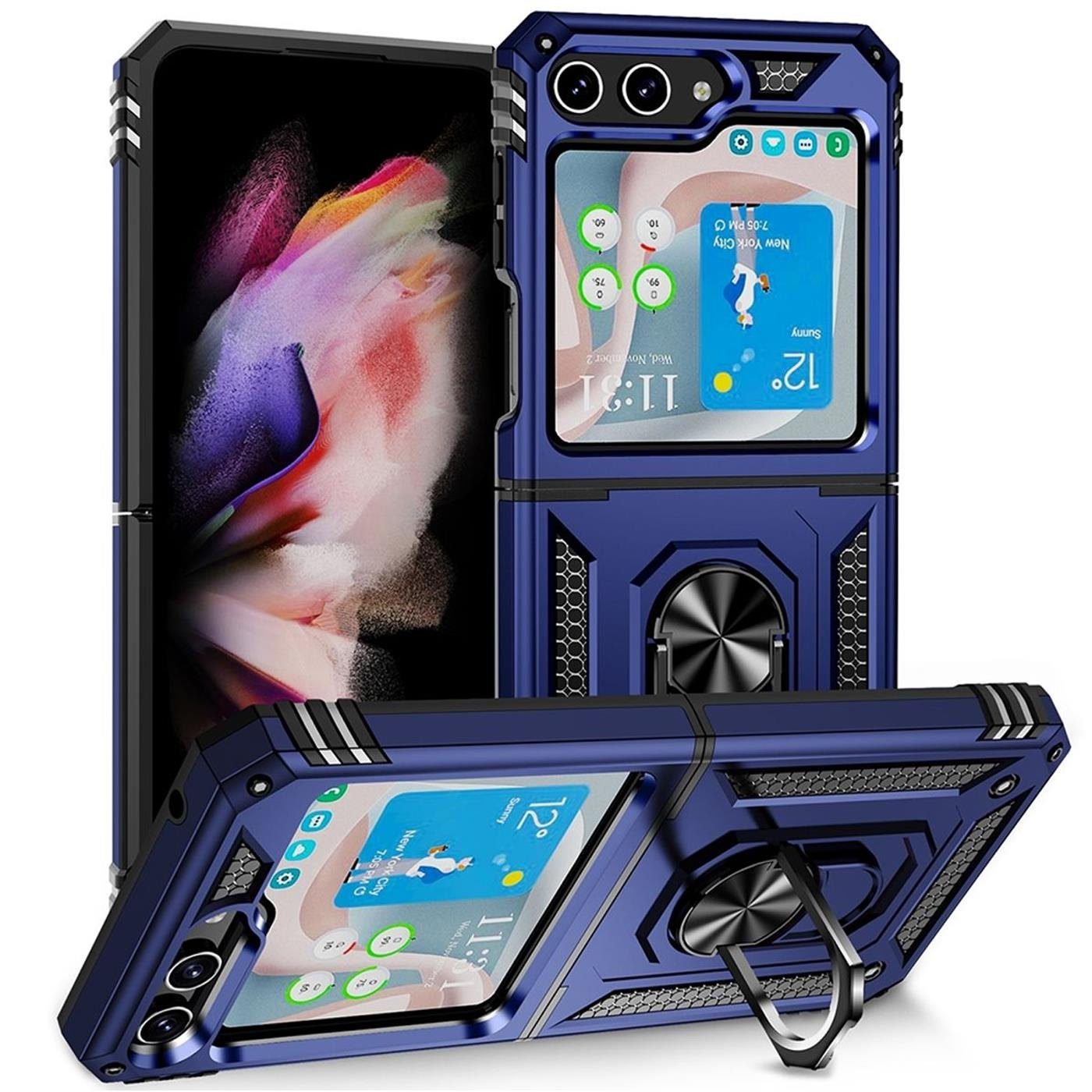CoolGadget Handyhülle Armor Shield Case für Samsung Galaxy Z Flip 6 6,7 Zoll, Outdoor Cover Magnet Ringhalterung Handy Hülle für Galaxy Z Flip 6 5G