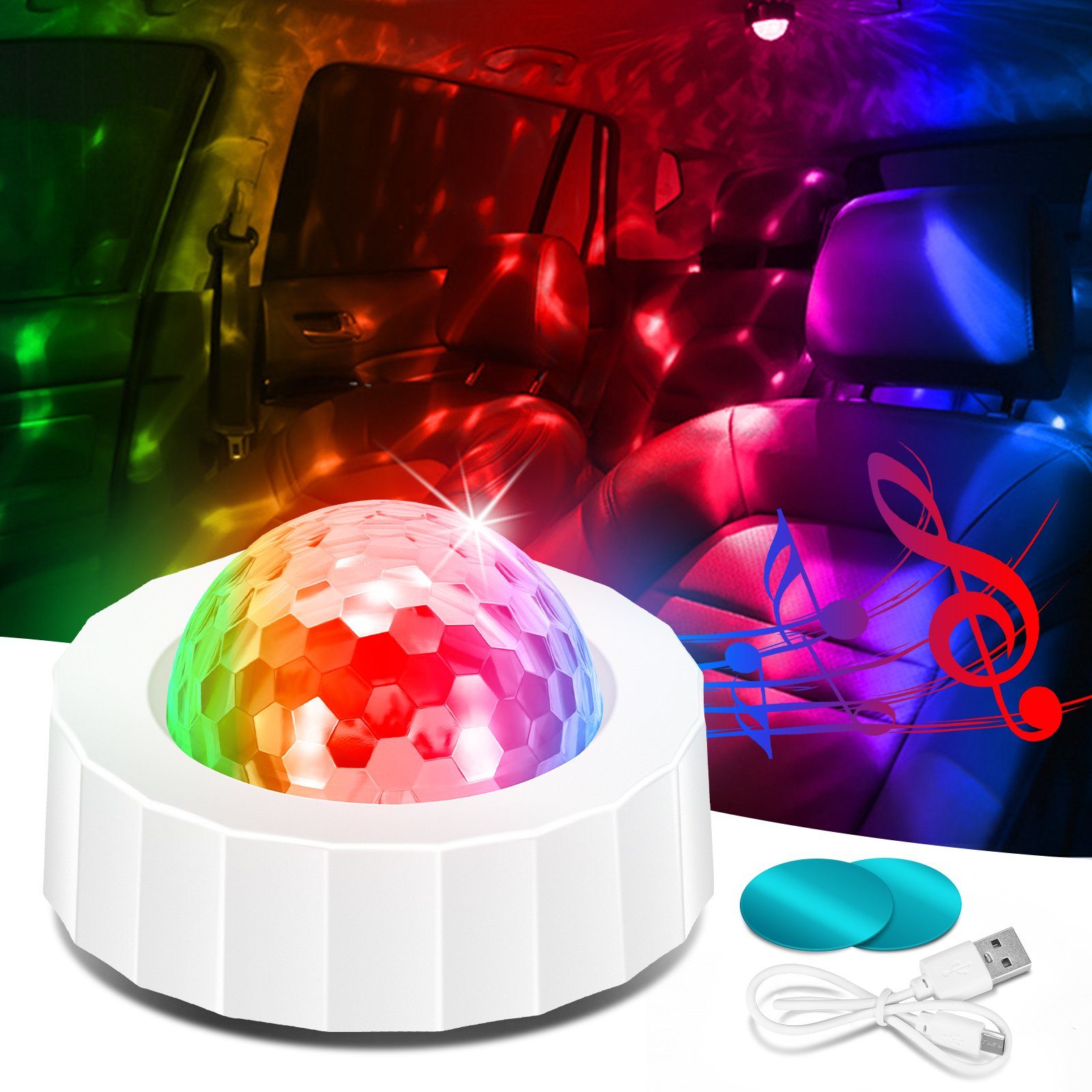 BlingBin LED Discolicht Disco Lampe Discokugel Kinder Partylicht RGB  Leuchtmittel Mini Licht, 1PCS, LED fest integriert, RGB, 5V 3W Mini Licht