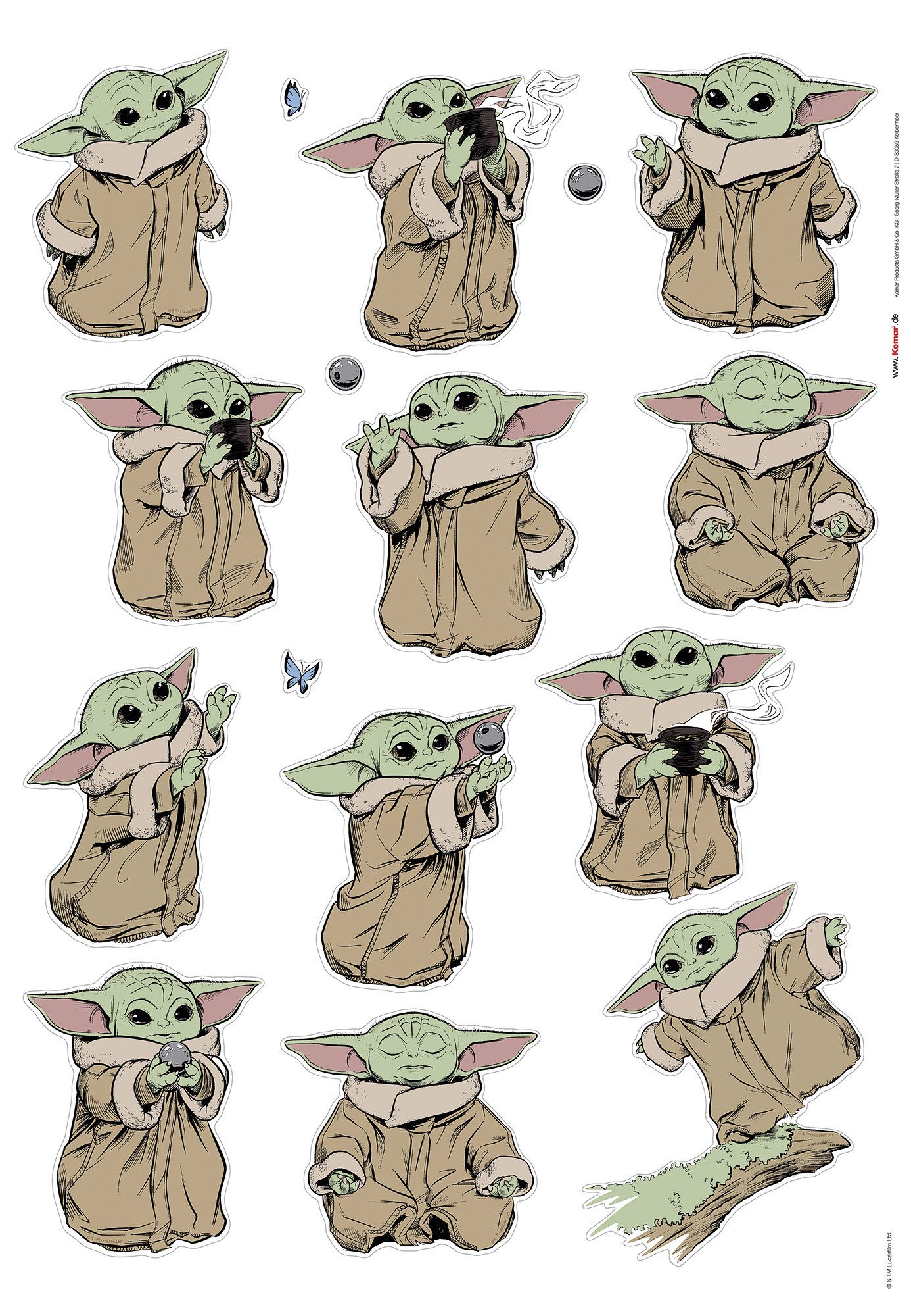 Komar Wandtattoo Star Wars The Mandalorian Grogu The Cutest (1 St), Künstler: Disney, 50 x 70 cm (Breite x Höhe) - Kinderzimmer, Wandsticker