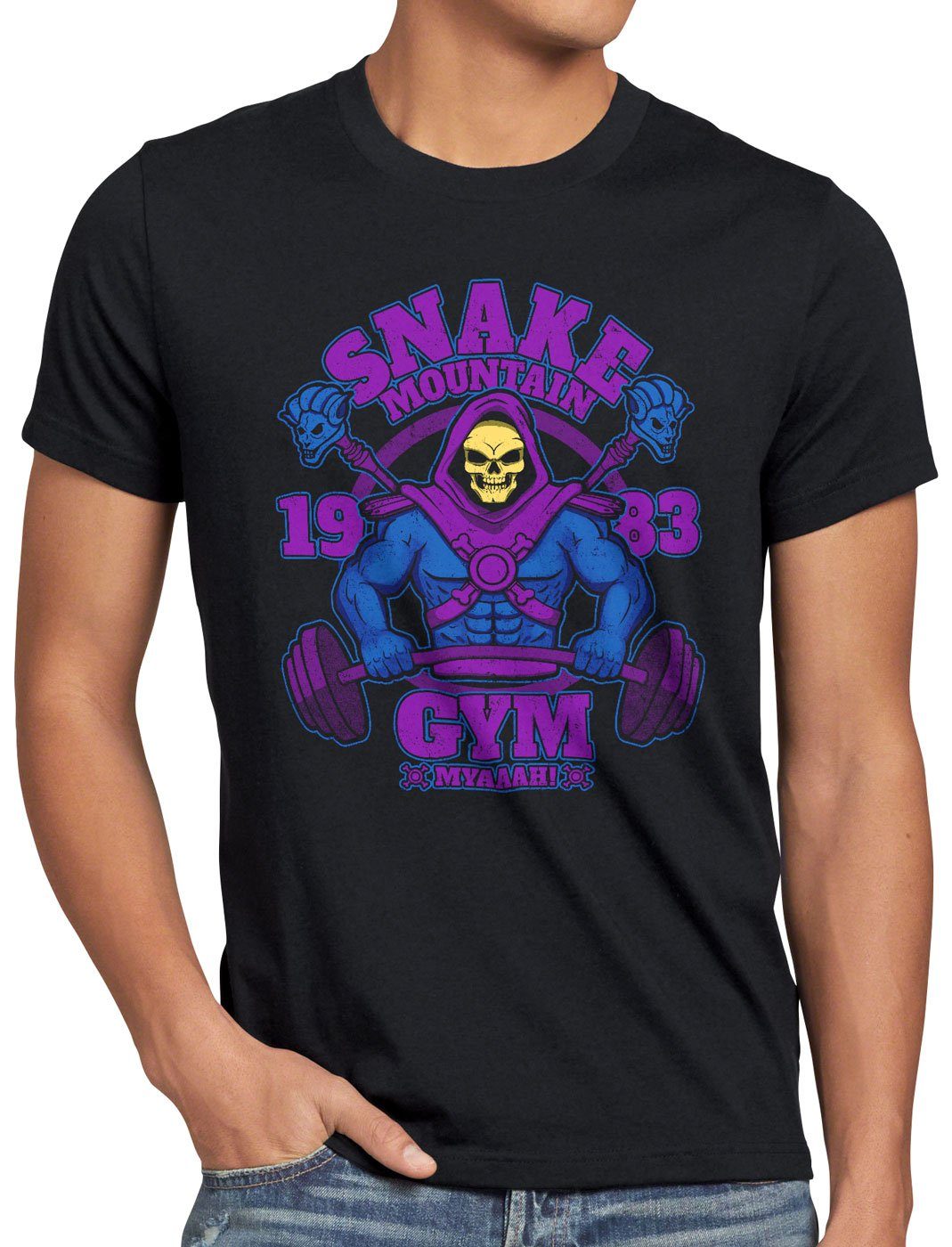 style3 Print-Shirt Herren Gym Snake master style3 mountain T-Shirt Mountain skeletor universe