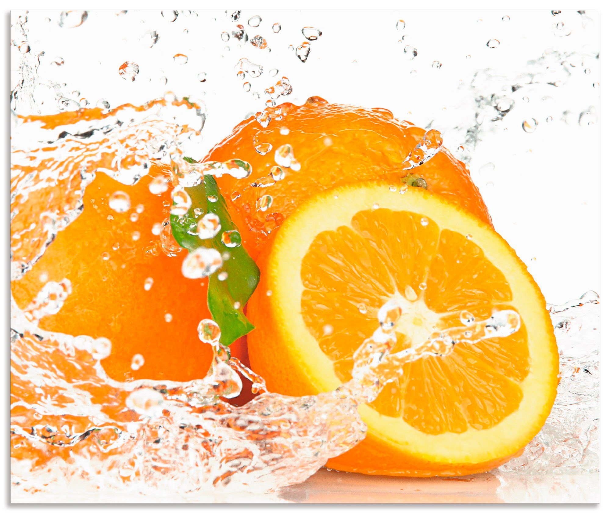 Artland Küchenrückwand Orange mit Spritzwasser, (1-tlg), Alu Spritzschutz mit Klebeband, einfache Montage