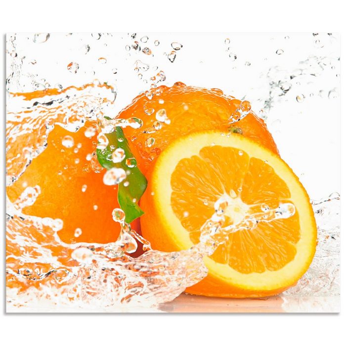 Artland Küchenrückwand Orange mit Spritzwasser (1-tlg) Alu Spritzschutz mit Klebeband einfache Montage