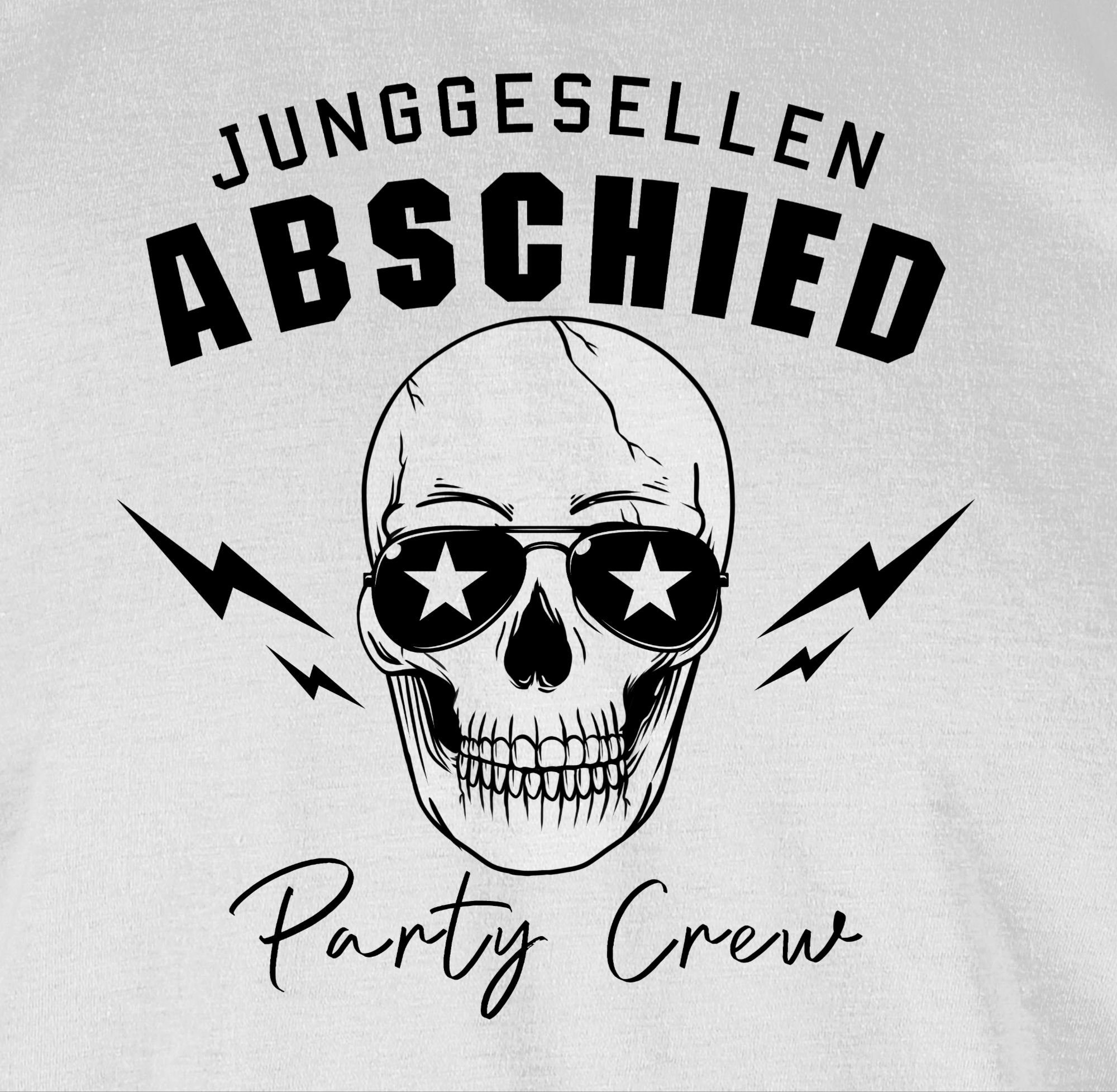 Groom Shirtracer Team 2 Party T-Shirt Team Männer Crew JGA Totenkopf Weiß Bräutigam