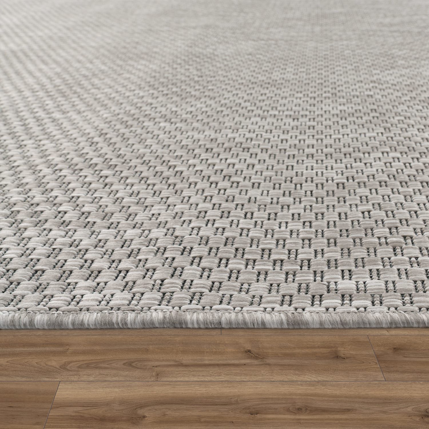 KADIMA DESIGN Teppich Unifarben Wohnzimmer schmutzabweisend Teppich Kurzflor, Rund, Höhe: 4 mm, 100% Polypropylen, Rücken aus Polypropylen, Rund, 120Dcm, Hellgrau