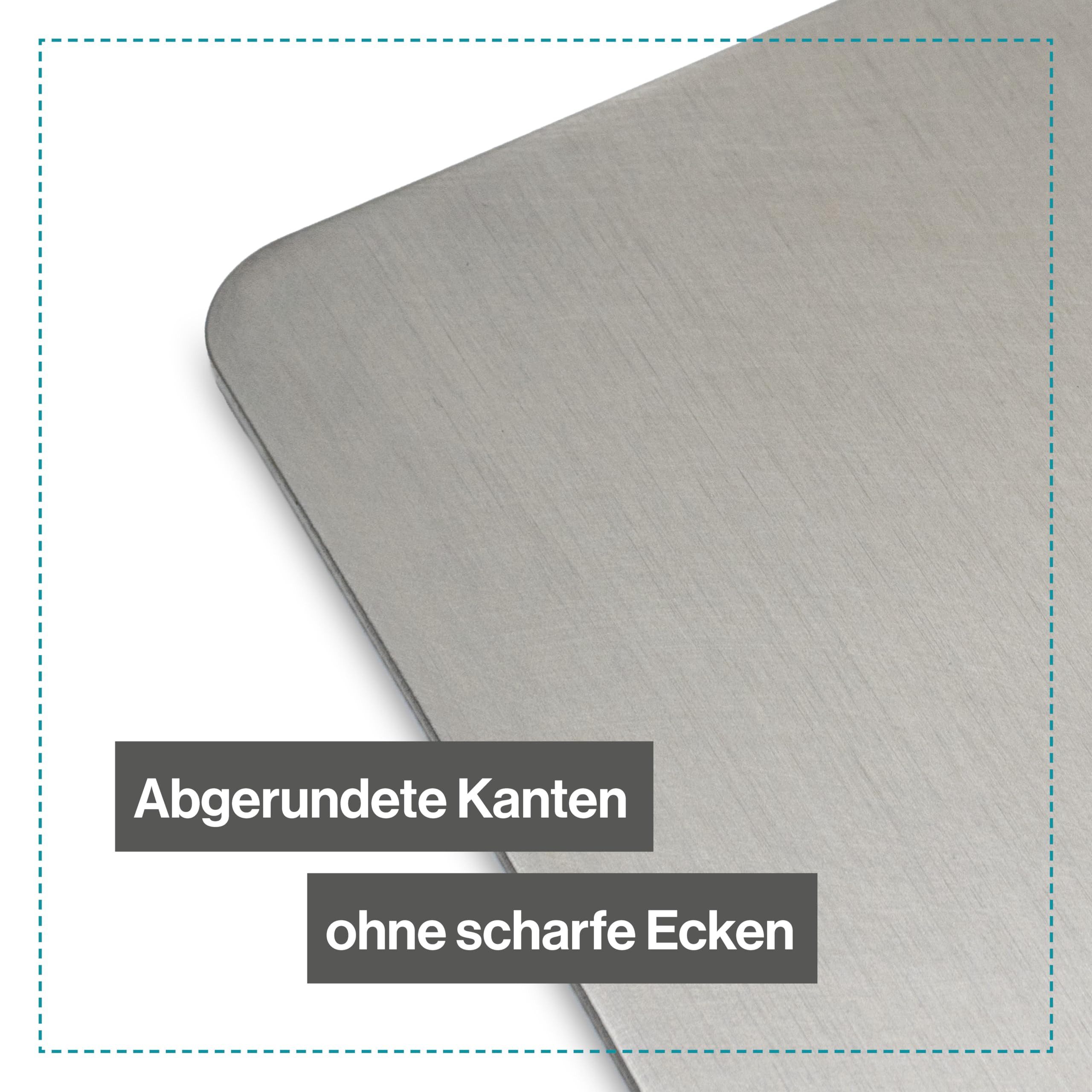 Feuerfest 123 GmbH Schneidebrett Schneidebretter aus Edelstahl im 3er Set, Edelstahl, Ideal geeignet für Fleisch, Fisch & Gemüse, auch als Knetbrett – Bild 3 von 5
