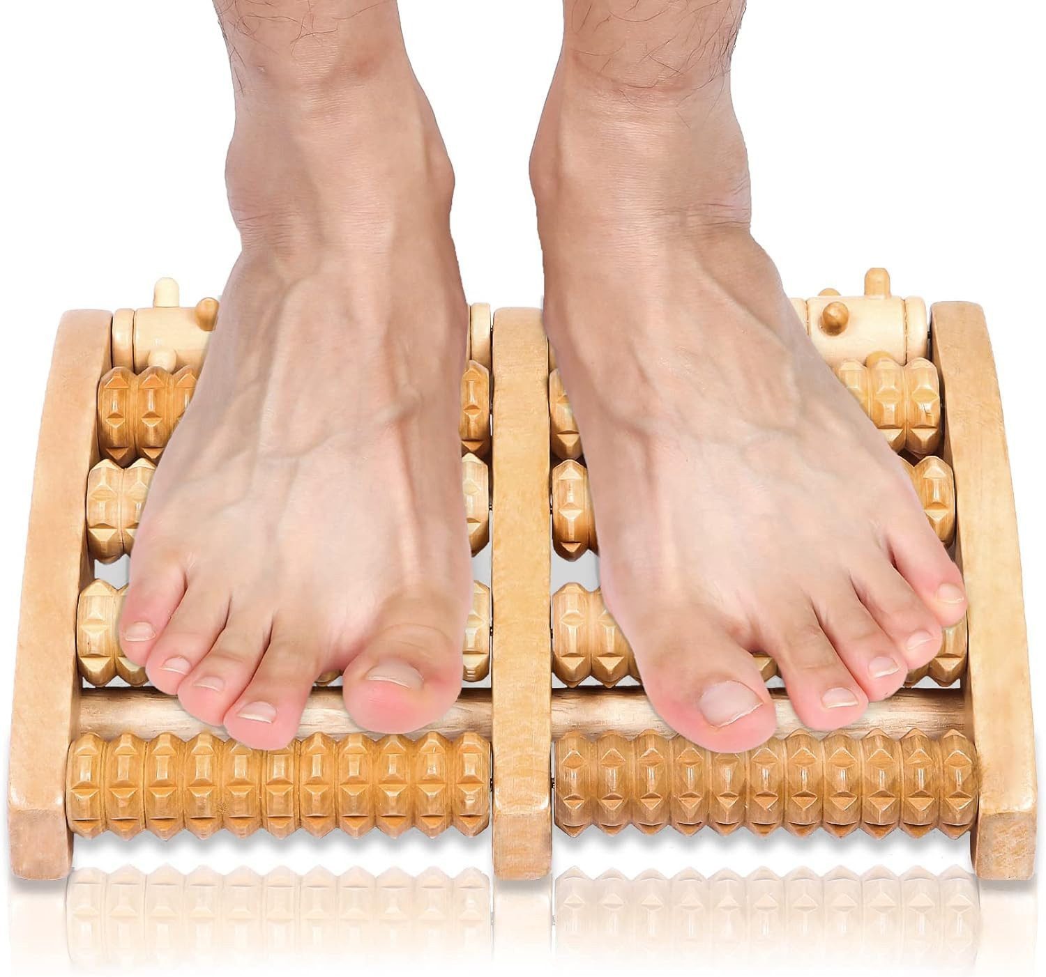 SinLaw Fußmassagegerät Fußmassagerollen aus Holz zur Stimulation und Entspannung der Füße., 1-tlg., glatte Oberfläche