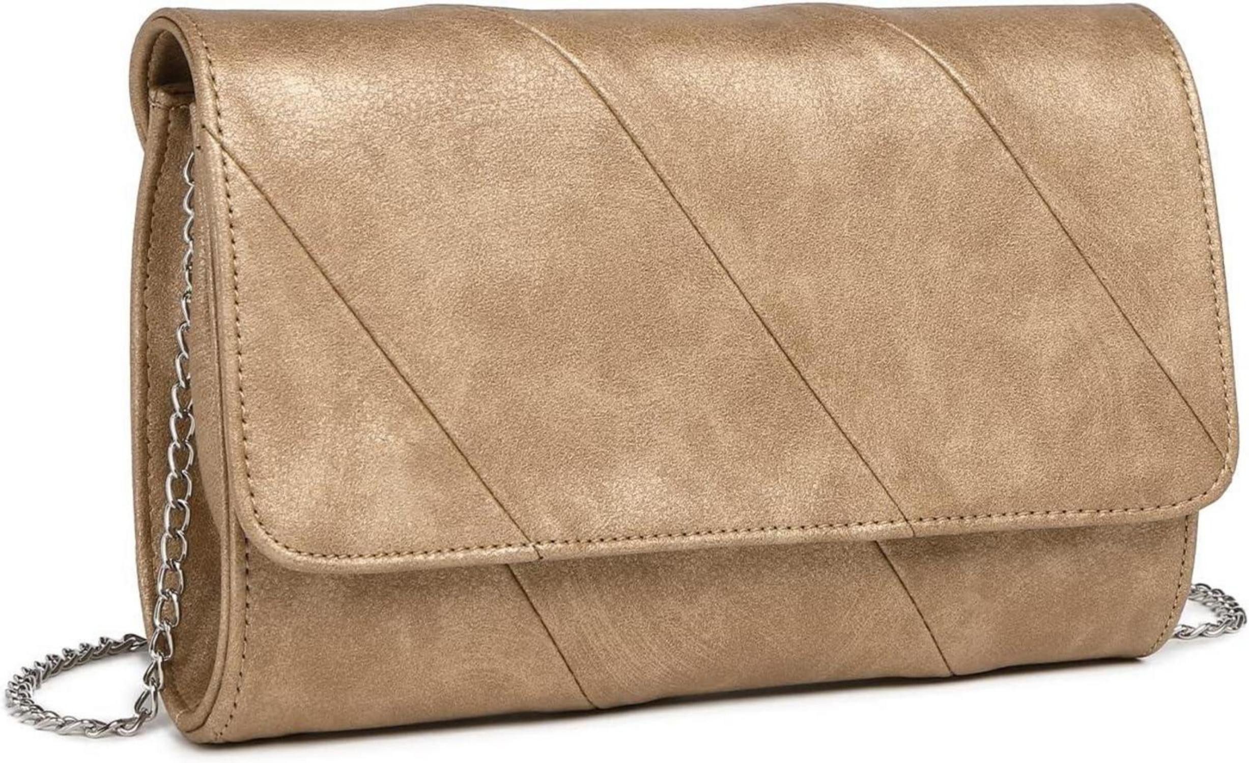 Abendtasche Damen Clutch Tasche Gold Schulter Crossbody Abendtasche Blockfarbe