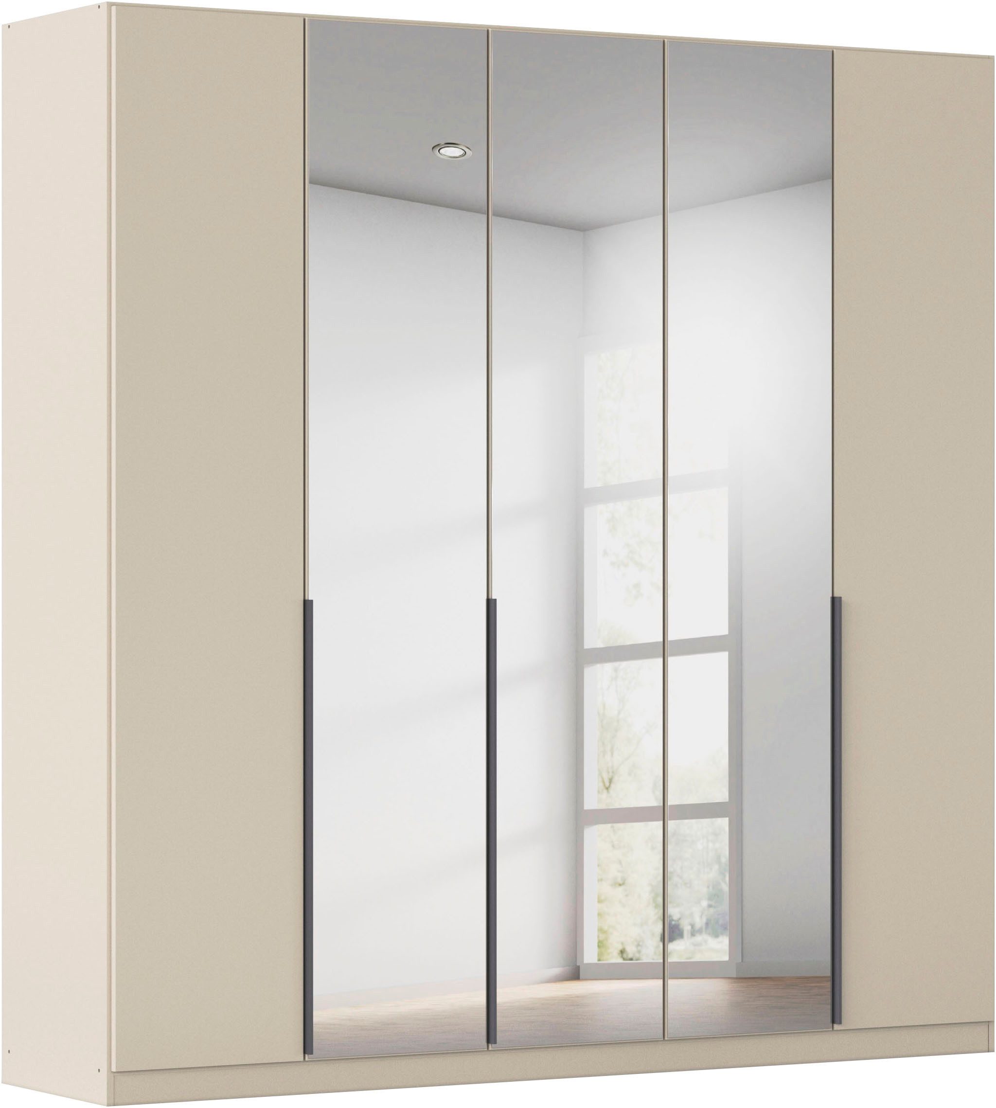 OTTO home Drehtürenschrank Kleiderschrank Schrank Garderobe AGORDO mit Dekor- oder Hochglanzfront (in zwei Griff-Farben, Breiten 91-405 cm) durchdachte Innenausstattung, in 8 Breiten und 2 Höhen MADE IN GERMANY