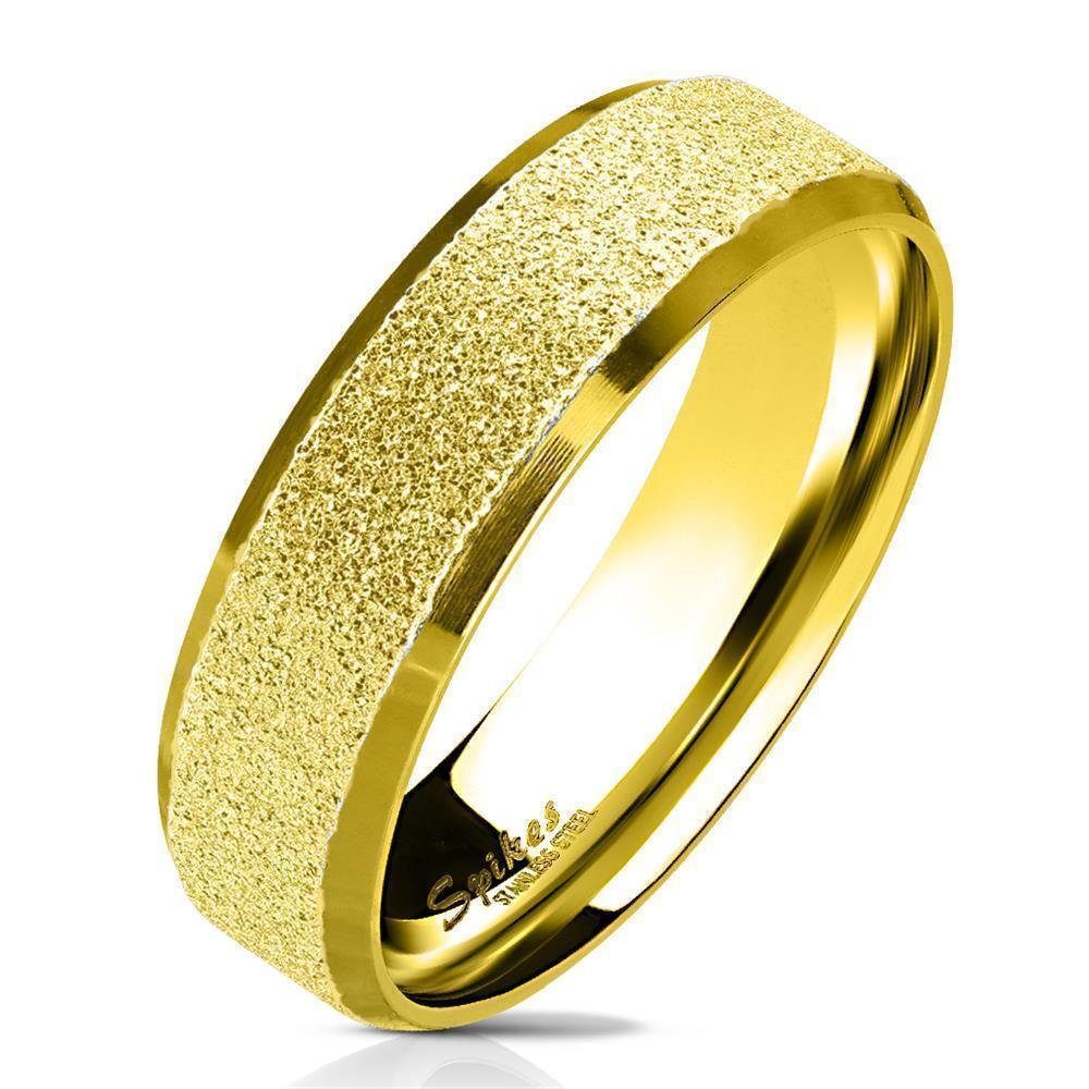 BUNGSA Fingerring 67 (21.3) gold Ring sand-gestrahlt abgerundete aus Edelstahl Unisex (Ring, 1-tlg), Damen Herren