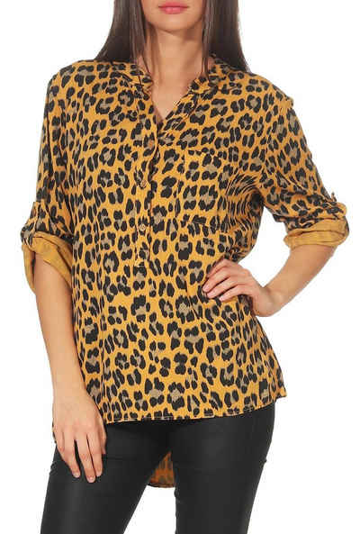 malito more than fashion Schlupfbluse »6702« (1-tlg) Leoparden Hemdbluse im Animal Print mit 3/4 Armen Einheitsgröße
