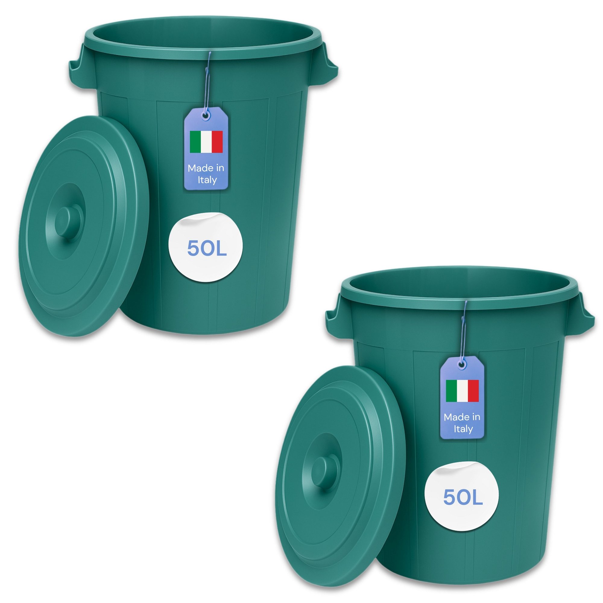 YourCasa Mülleimer YourCasa Mülltonne - Mülleimer 50-70L mit Deckel und Trageriffen, Fassungsvermögen 50-70L