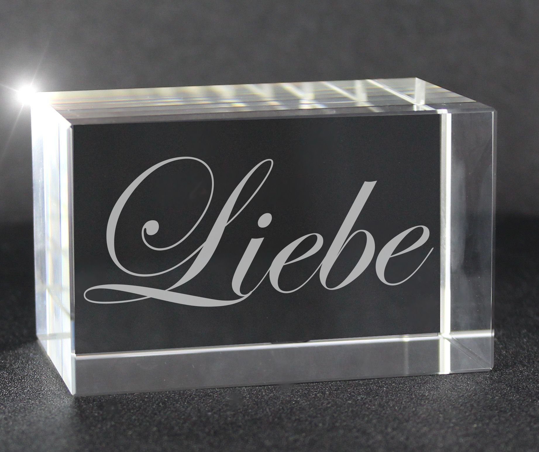 Hochwertige Liebe, in Familienbetrieb Dekofigur Made Glasquader Germany, Geschenkbox, 3D VIP-LASER