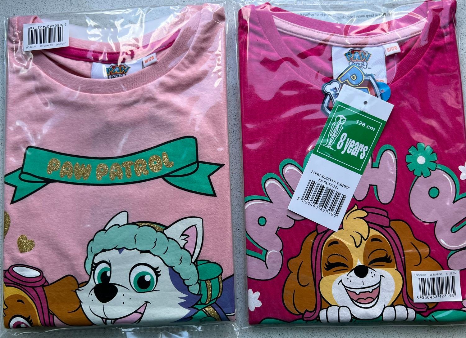 PAW PATROL Langarmshirt 2x Mädchen Longsleeve T-Shirt 98 104 110 116 128 pink + rosa – Bild 4 von 4