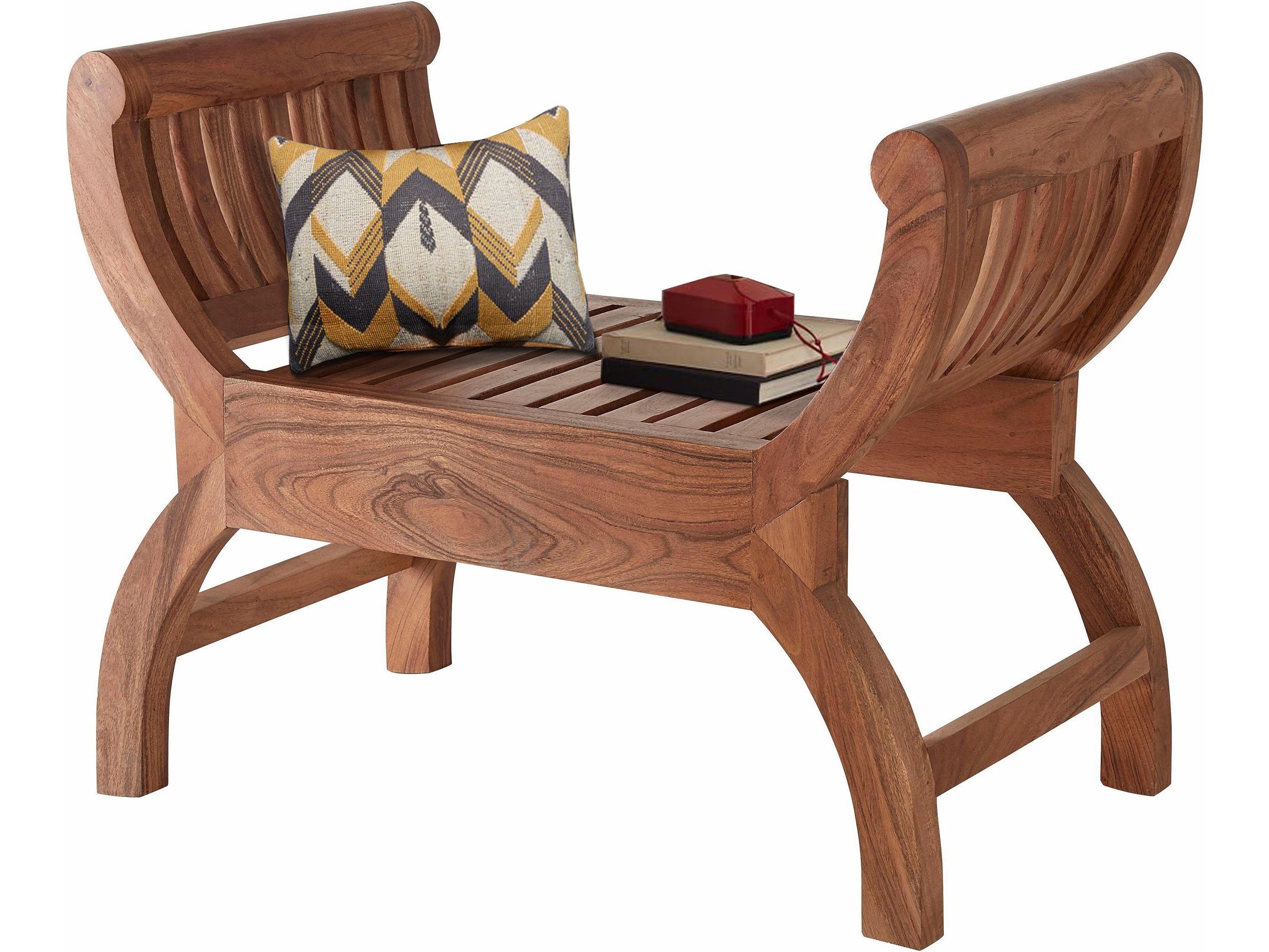 loft24 Ottomane Premium, 1 Teile, Hocker, Armlehnstuhl, Stuhl mit Armlehne, Massivholz