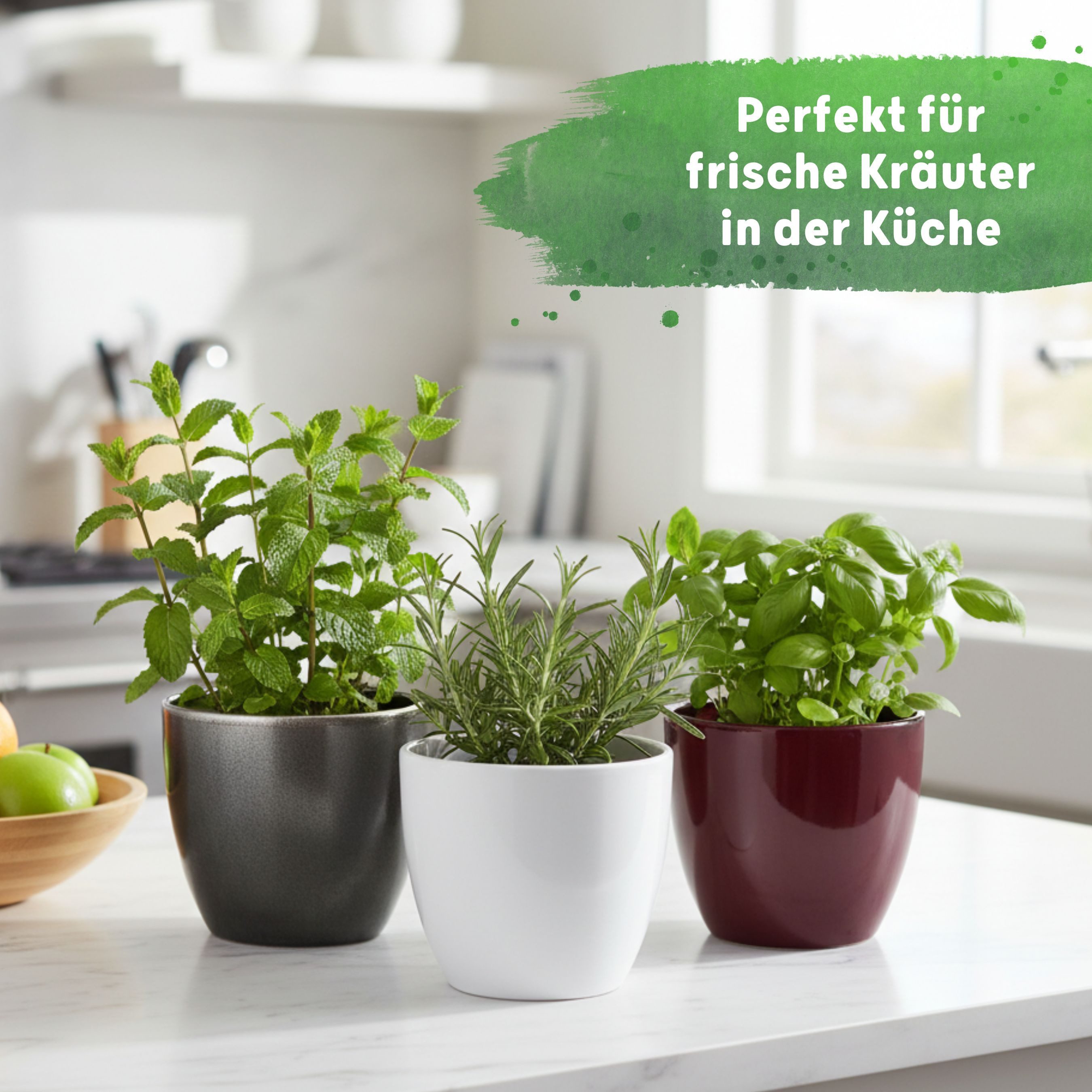 LENI Blumentopf "Sylt" Übertopf aus Keramik für Zimmerpflanzen 9 Größen & 3 Farben, runde Topfform glänzende Optik