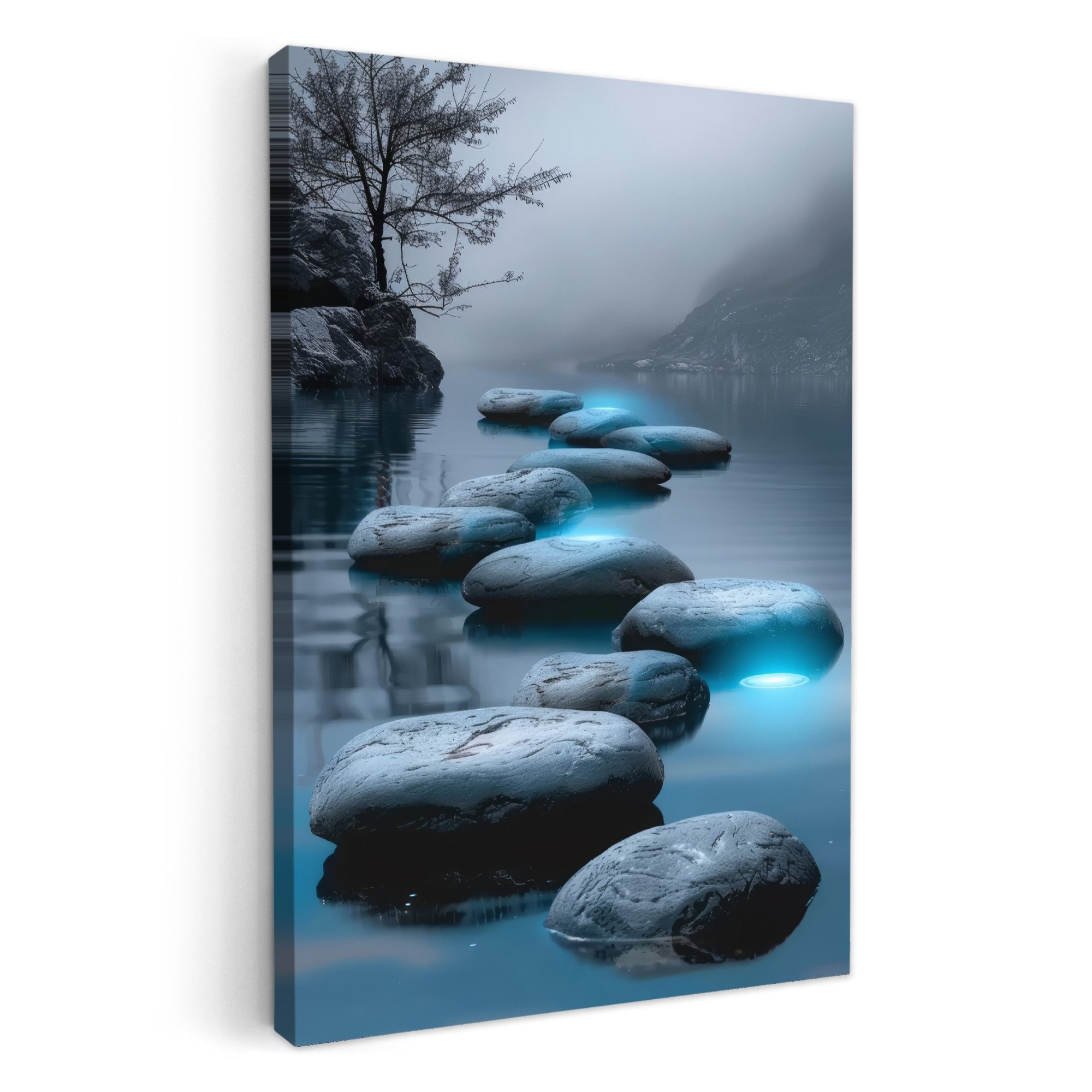 OneMillionCanvasses® Leinwandbild Steine - Wasser - Bäume - Natur, Fotodruc günstig online kaufen