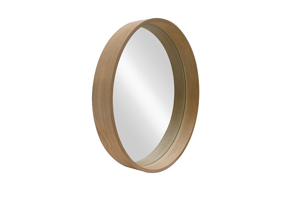 riess-ambiente Wandspiegel PORTRAIT Ø70cm braun - Eichenholz-Design, rund, Accessoire, Flur (Einzelartikel, 1-St), dekorativer Spiegel mit Rahmen – ideal für Wohn- oder Schlafzimmer