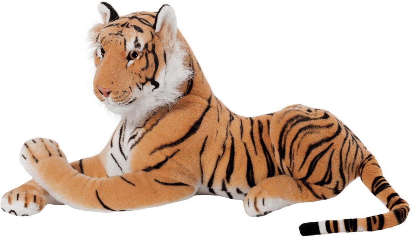 BRUBAKER Kuscheltier Liegender Tiger 45 cm lebensecht (1-St., König des Dschungels), Stofftier Plüschtier