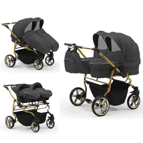 Elcar Zwillingswagen Duet Lux Gold 4 in 1 inkl. Sportsitze und Autositze in 20 Farben