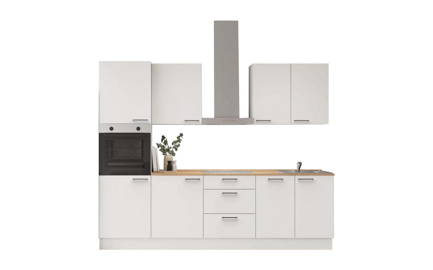 nobilia® Küchenzeile Norr, individuell anpassbar, gratis Küchenplanung mit Profis, (Breite 270 cm), vormontiert, wahlw. mit E-Geräten, inkl. Lieferung