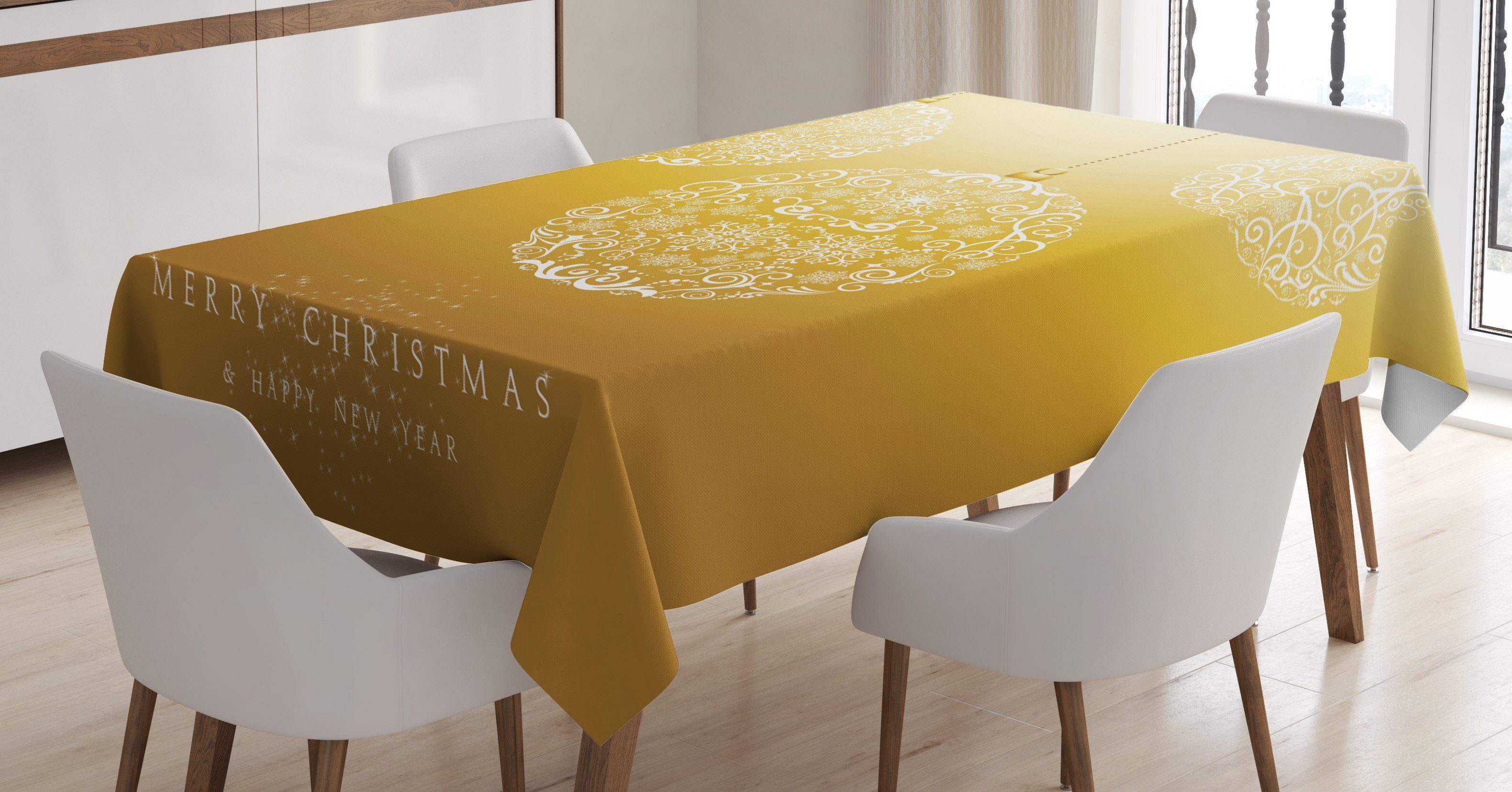 Abakuhaus Tischdecke Farbfest Waschbar Für den Außen Bereich geeignet Klare Farben, Weihnachten Round Flitter in Air