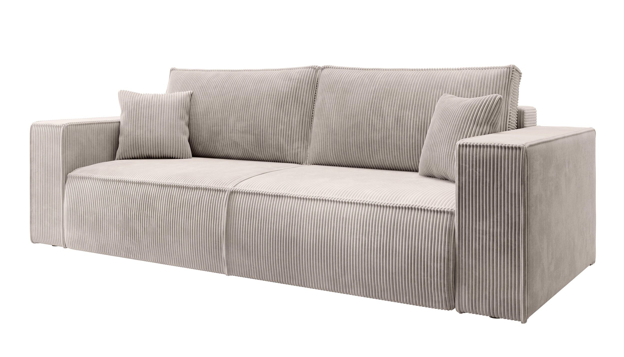 Selsey Schlafsofa FARESE NEW, 3-Sitzer-Sofa mit Bettkasten, Schlaffunktion und Cordbezug