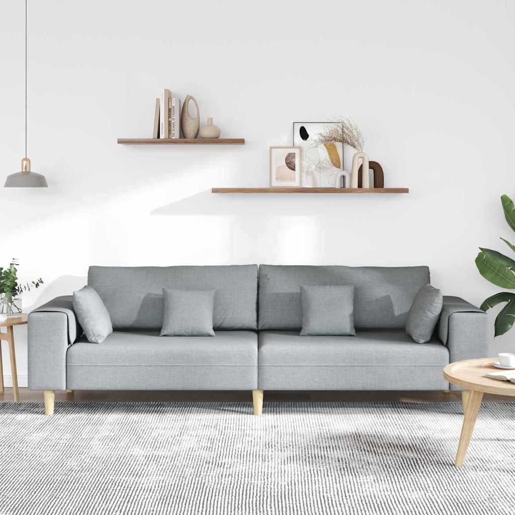 vidaXL Sofa Stoffsofa mit Kissen Hellgrau günstig online kaufen