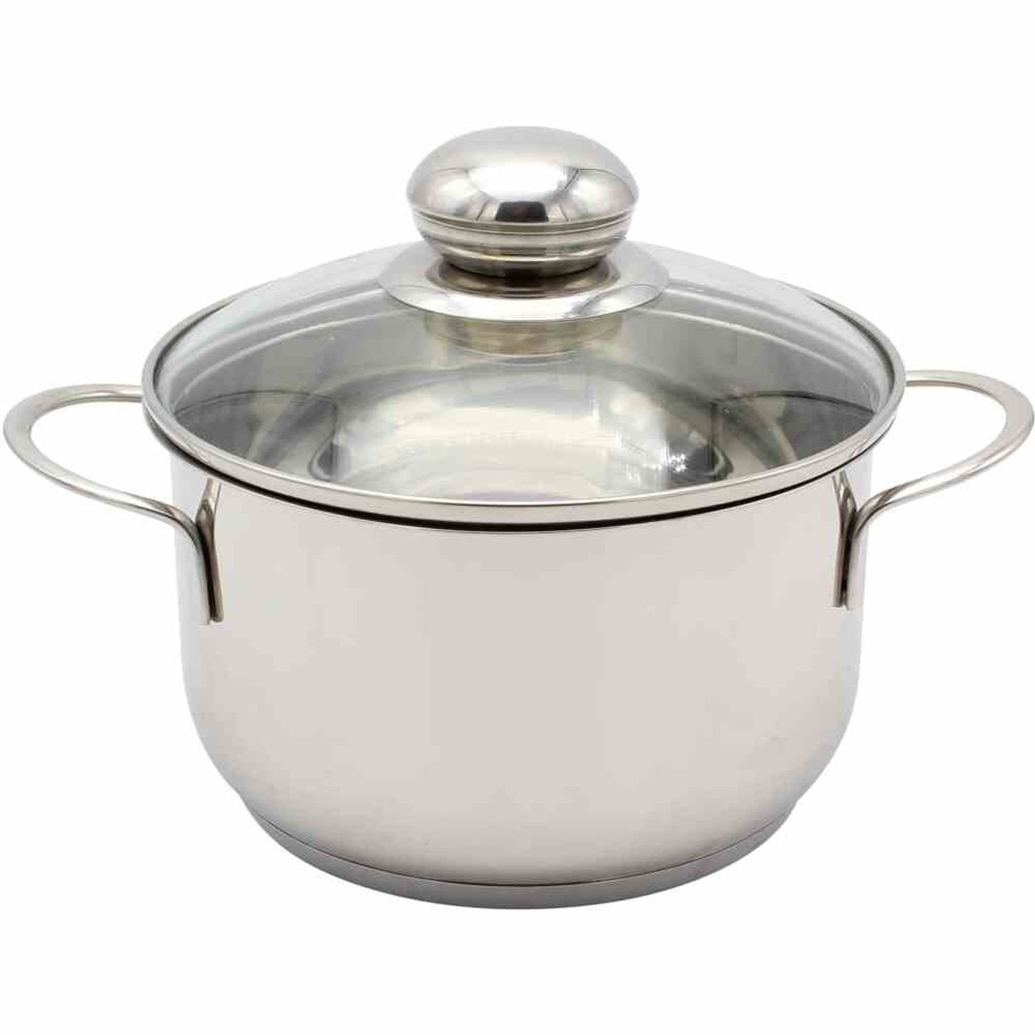 Mini Casserole Bratentopf Krüger Saturn 0.4L 12cm - Inox Induction Avec Couvercle Verre